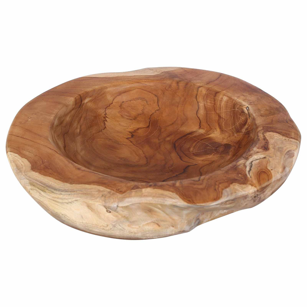 Fruit Bowl JEPARA Ø 30 cm Solid Teak Wood Round Teak Brown