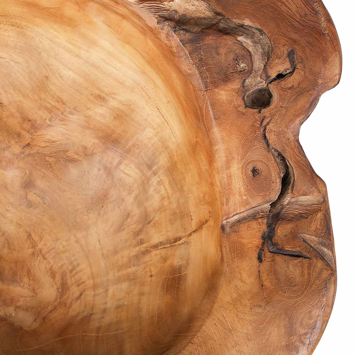 Fruit Bowl JEPARA Ø 40 cm Solid Teak Wood Round Teak Brown
