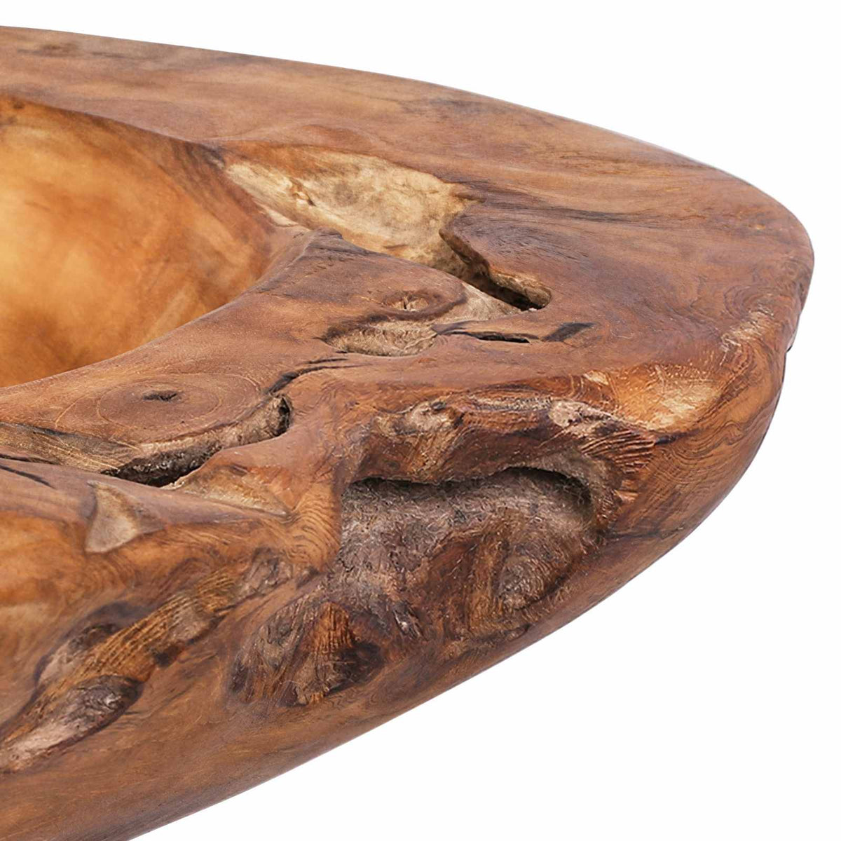 Fruit Bowl JEPARA Ø 40 cm Solid Teak Wood Round Teak Brown
