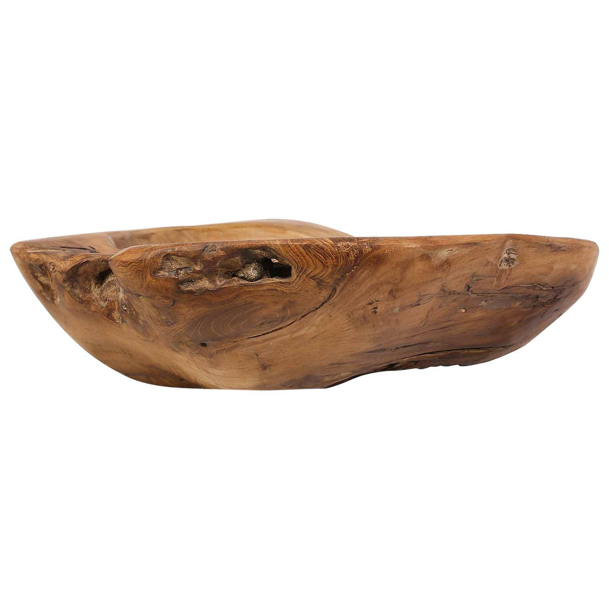 Fruit Bowl JEPARA Ø 40 cm Solid Teak Wood Round Teak Brown