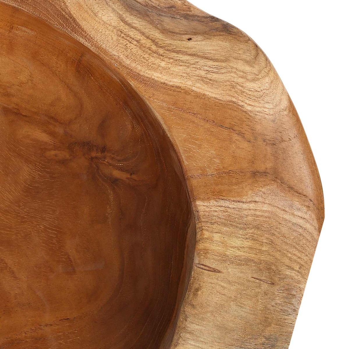 Fruit Bowl JEPARA Ø 50 cm Solid Teak Wood Round Teak Brown