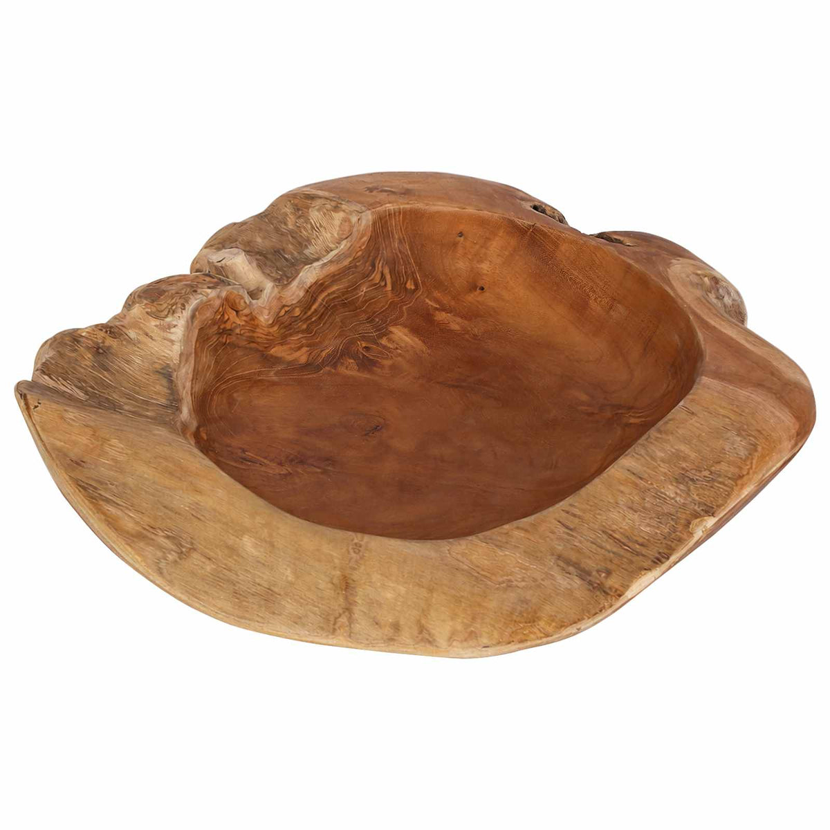Fruit Bowl JEPARA Ø 50 cm Solid Teak Wood Round Teak Brown