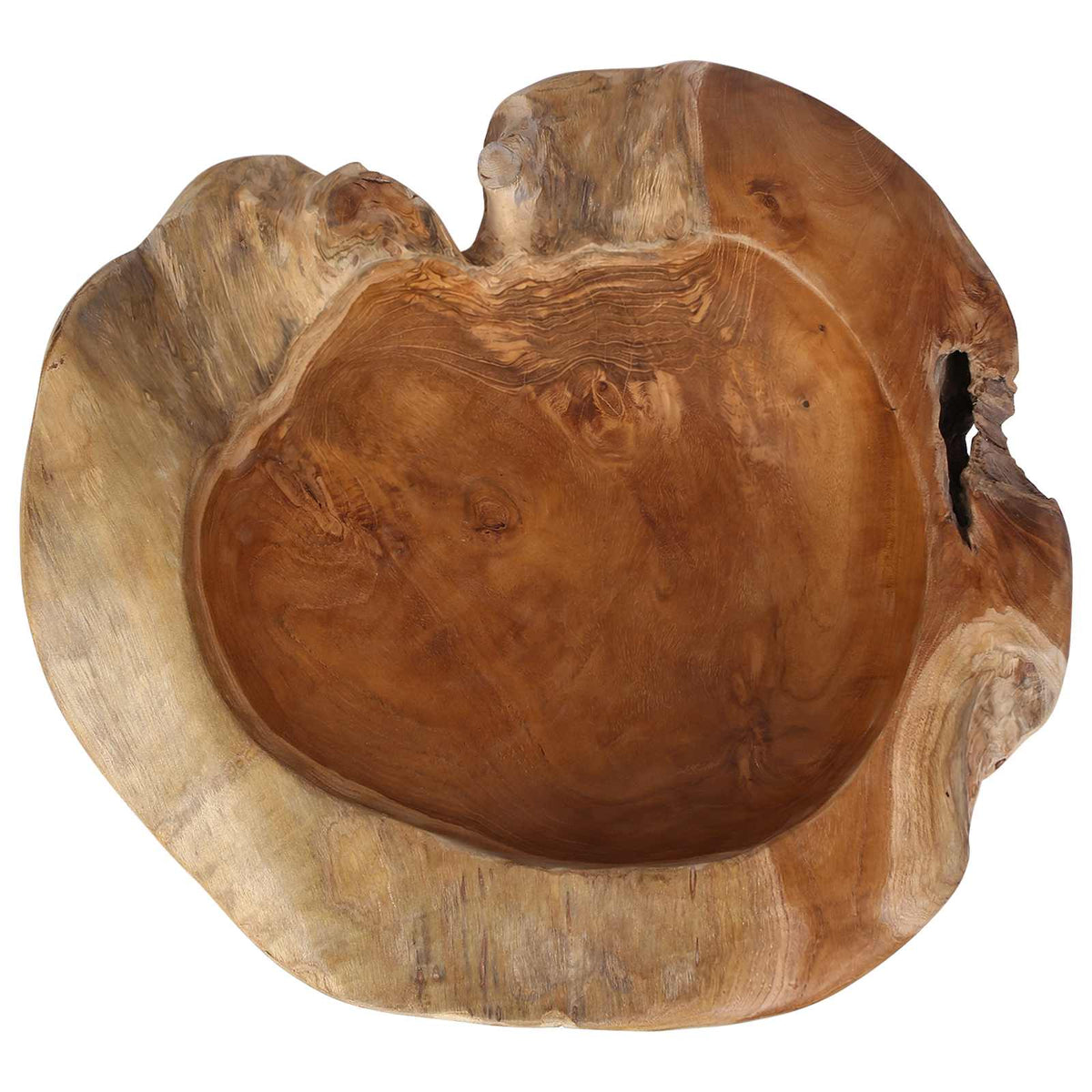 Fruit Bowl JEPARA Ø 50 cm Solid Teak Wood Round Teak Brown