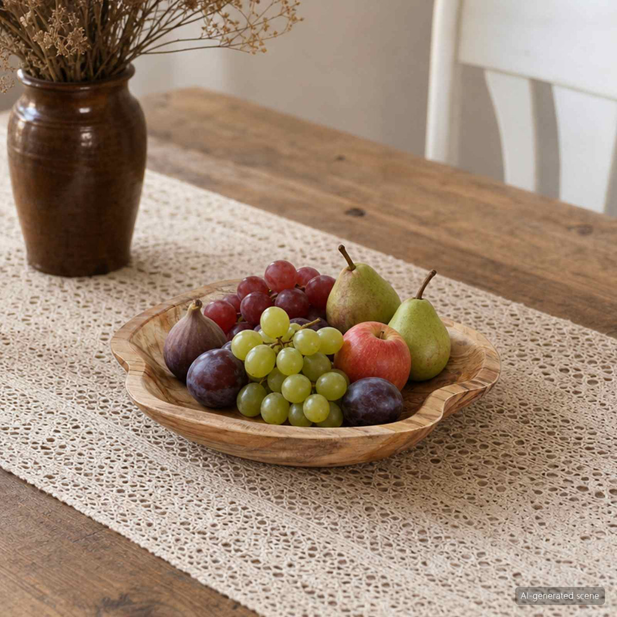 Fruit Bowl JEPARA Ø 30 cm Teak Brown Solid Teak Wood
