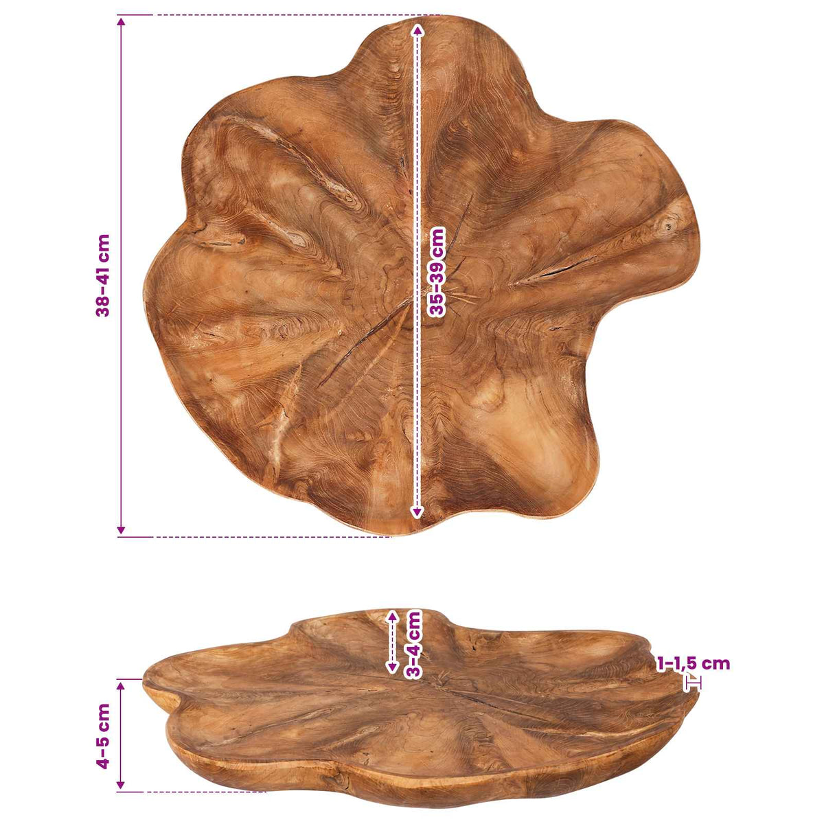 Fruit Bowl JEPARA Ø 40 cm Teak Brown Solid Teak Wood