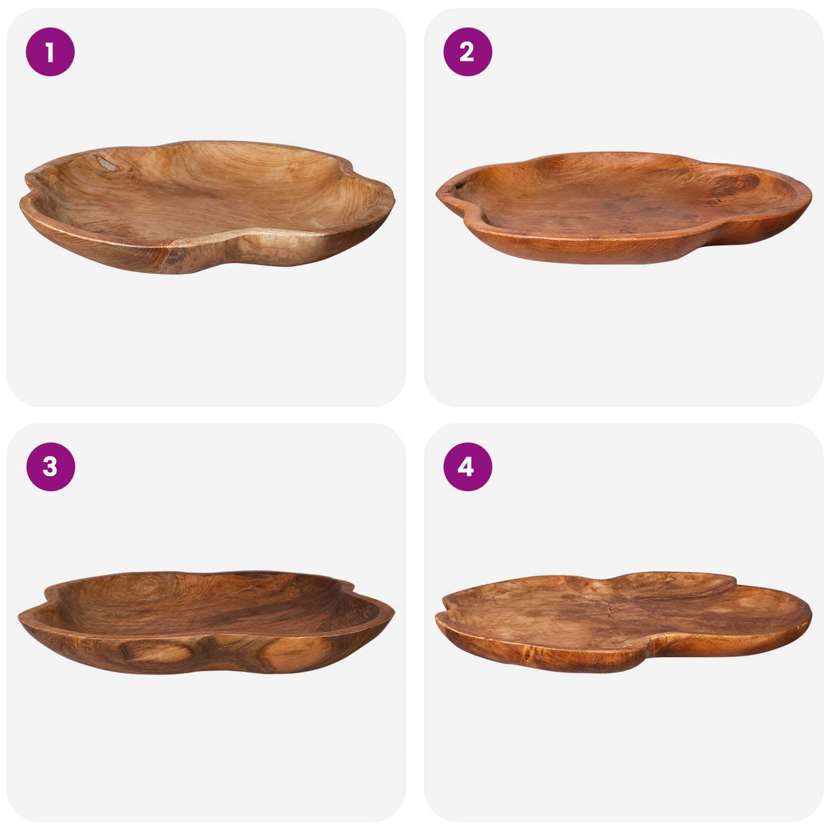 Fruit Bowl JEPARA Ø 50 cm Teak Brown Solid Teak Wood