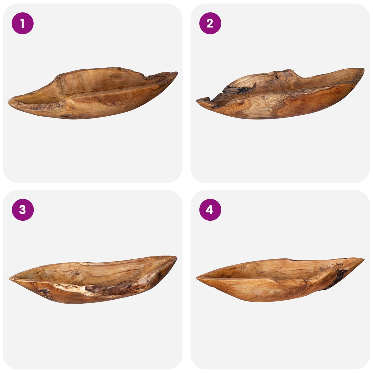 Fruit Bowl JEPARA Teak Brown 61 x 21 x 11 cm