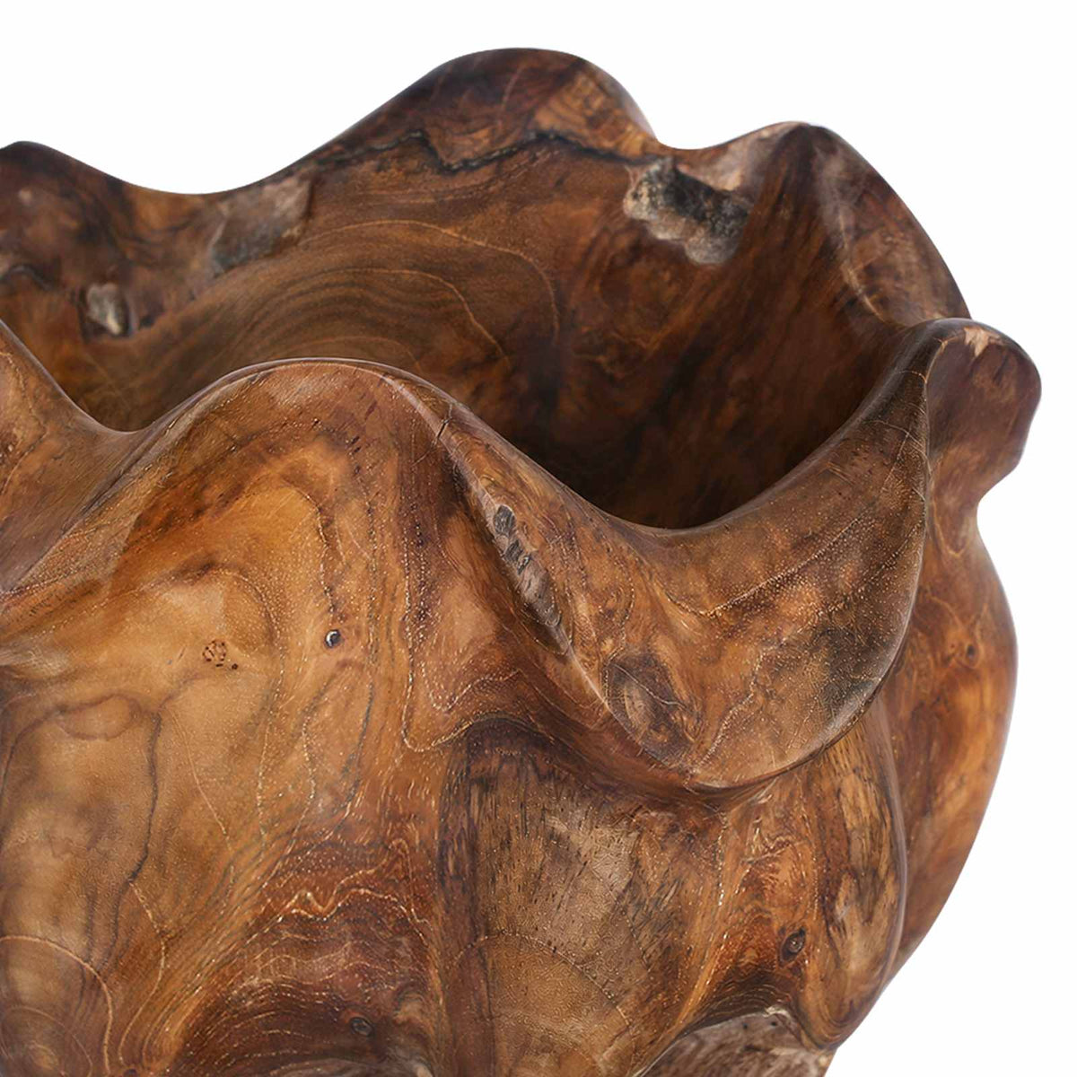 Fruit Bowl JEPARA Teak Brown Ø 35 cm Solid Teak Wood