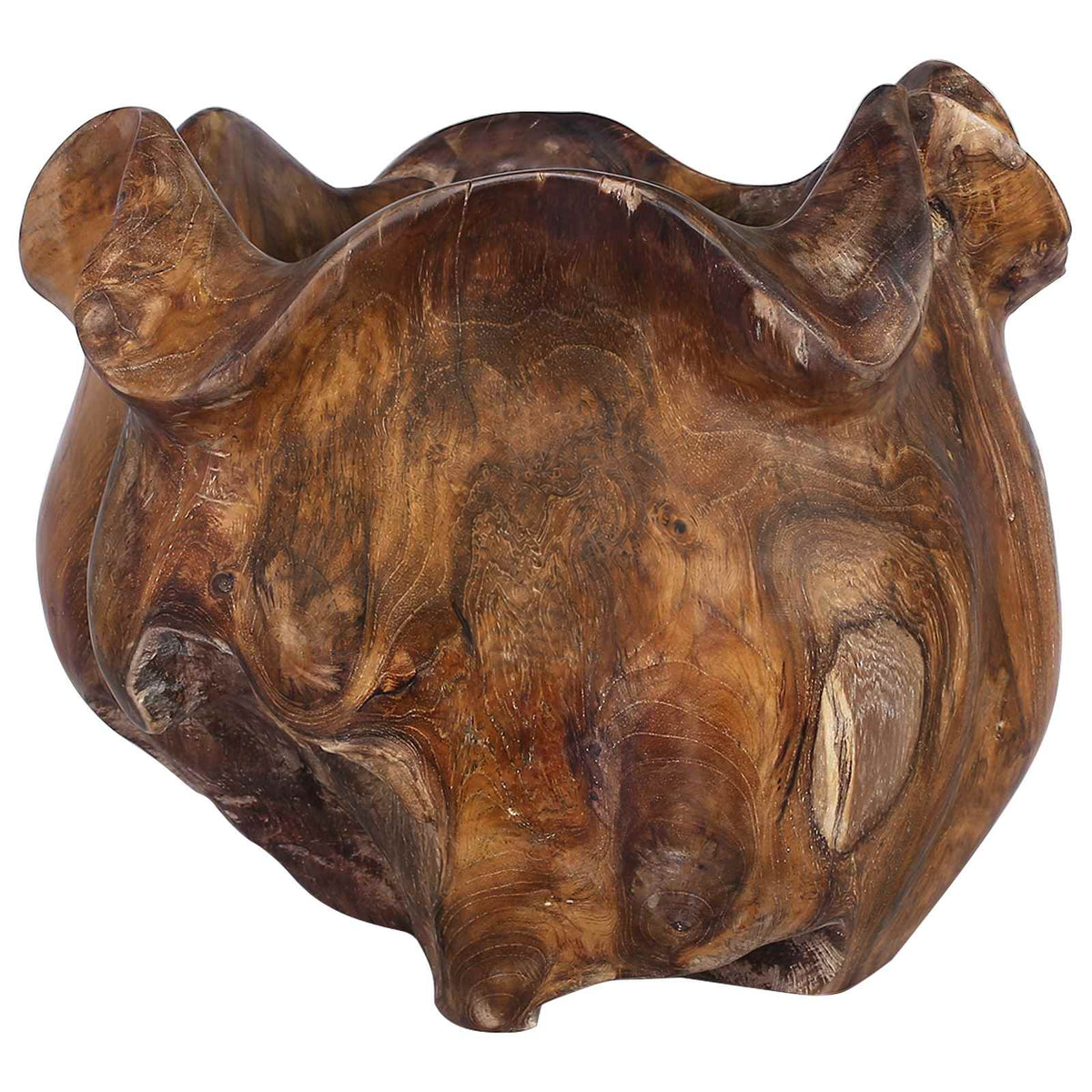 Fruit Bowl JEPARA Teak Brown Ø 35 cm Solid Teak Wood