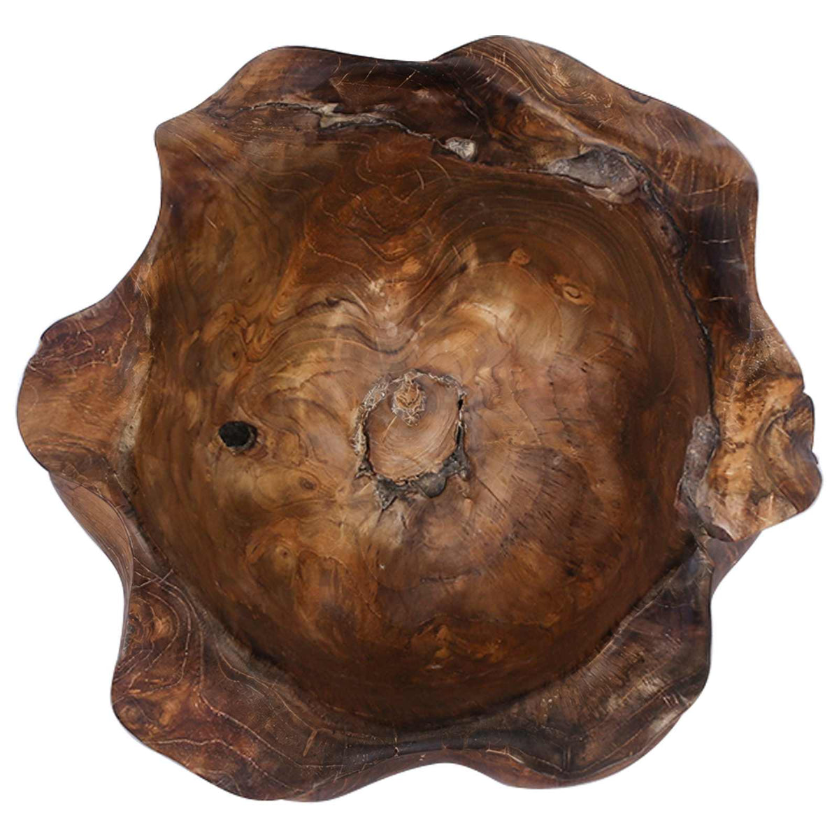 Fruit Bowl JEPARA Teak Brown Ø 35 cm Solid Teak Wood