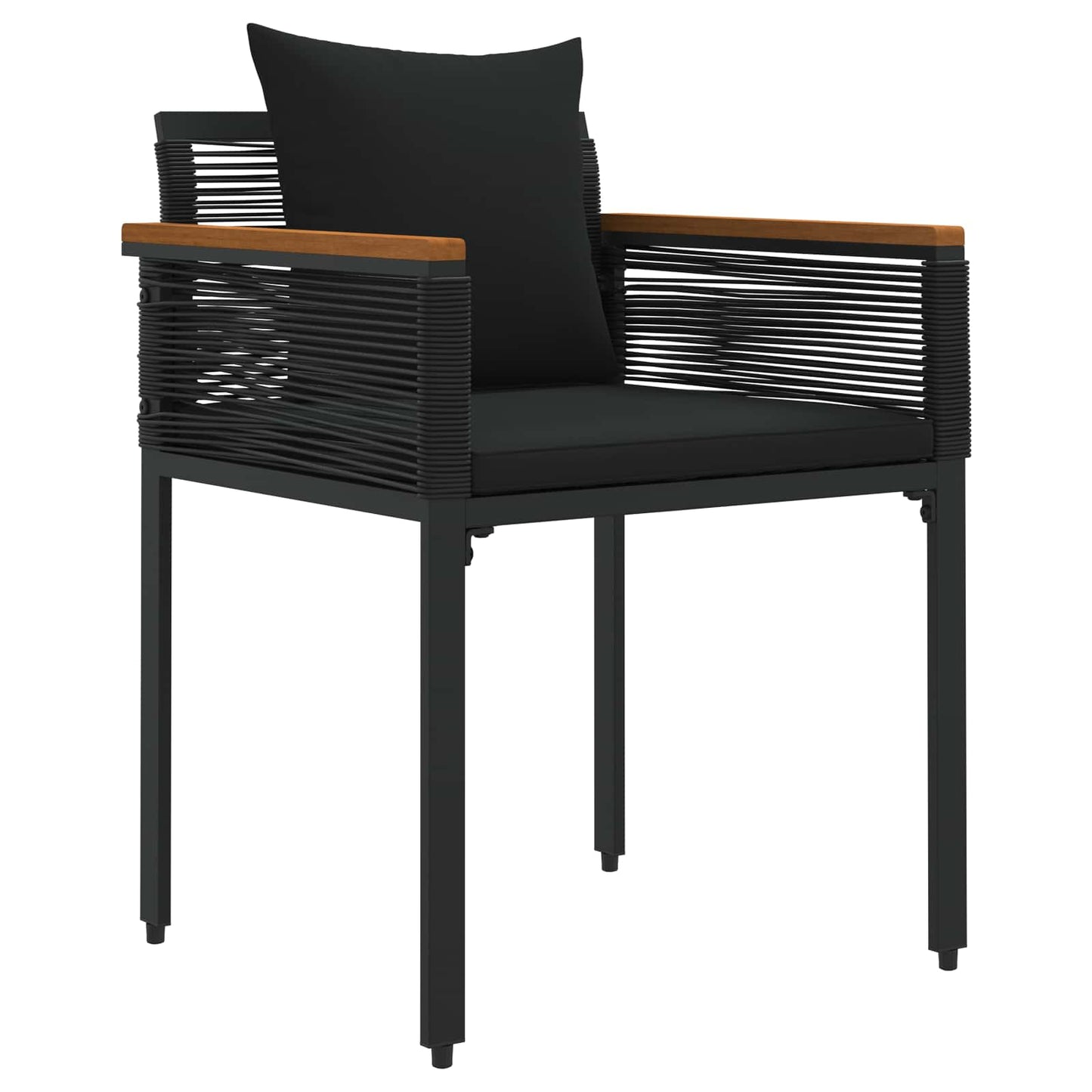 Outdoor Furniture Set with Cushion 4 pcs Black Poly Rattan