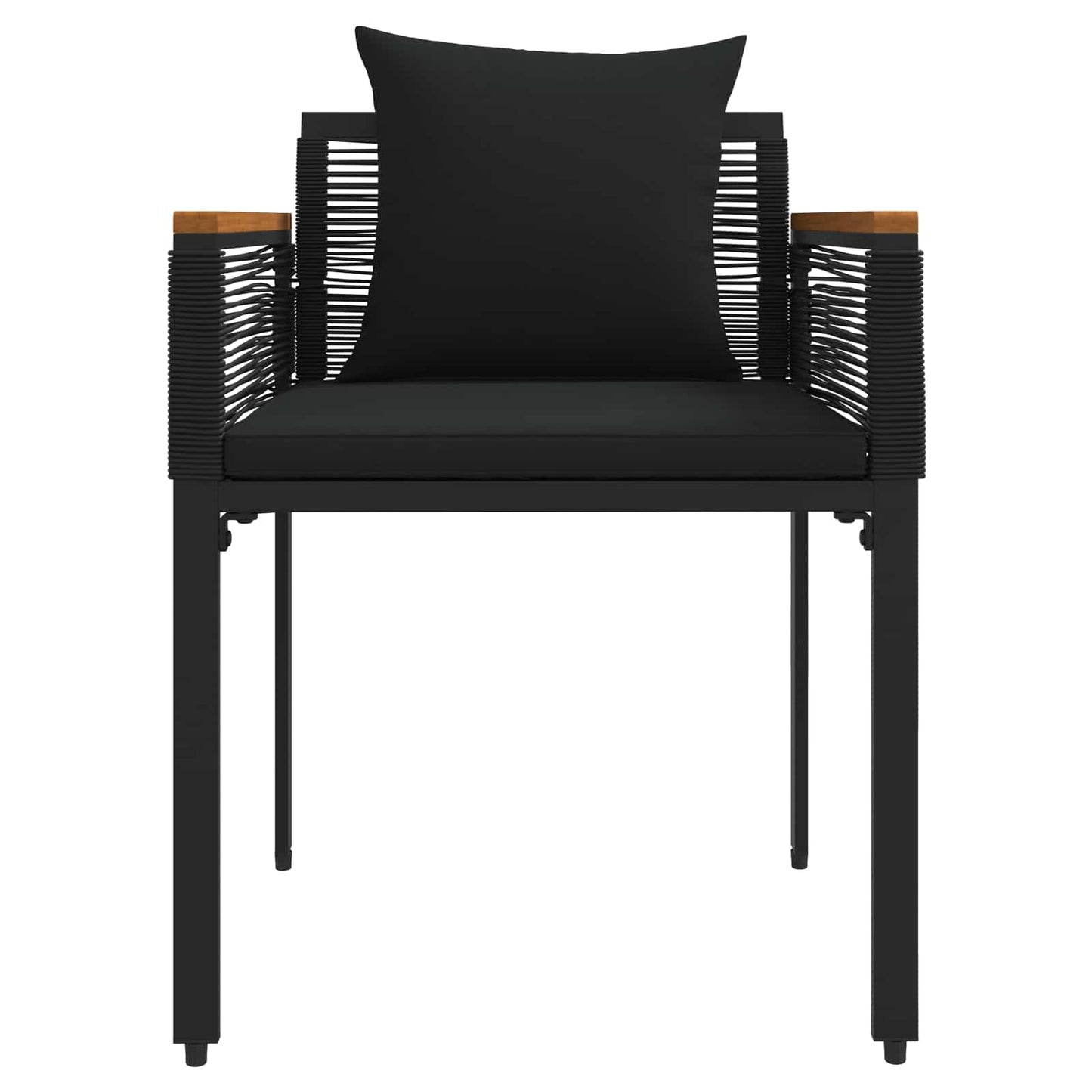 Outdoor Furniture Set with Cushion 4 pcs Black Poly Rattan