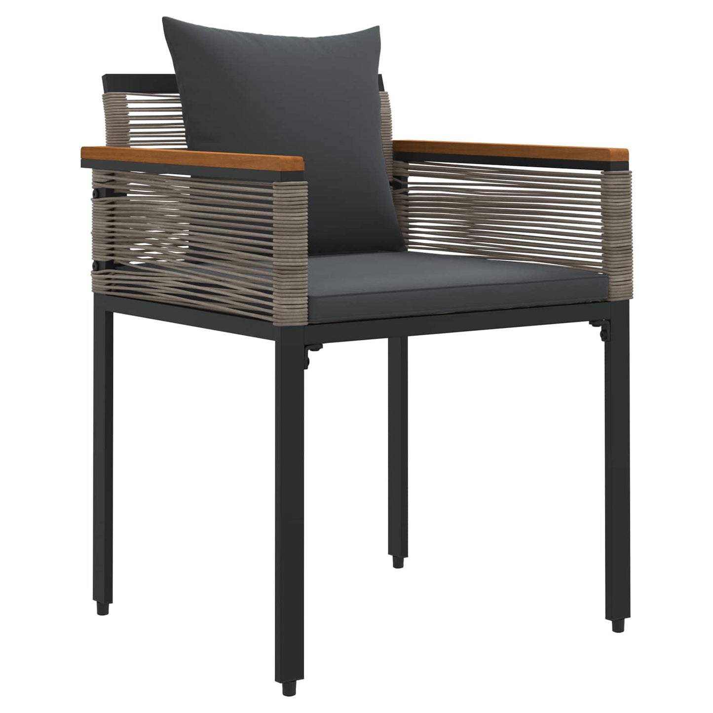 Outdoor Furniture Set Grey and Dark Grey Poly Rattan