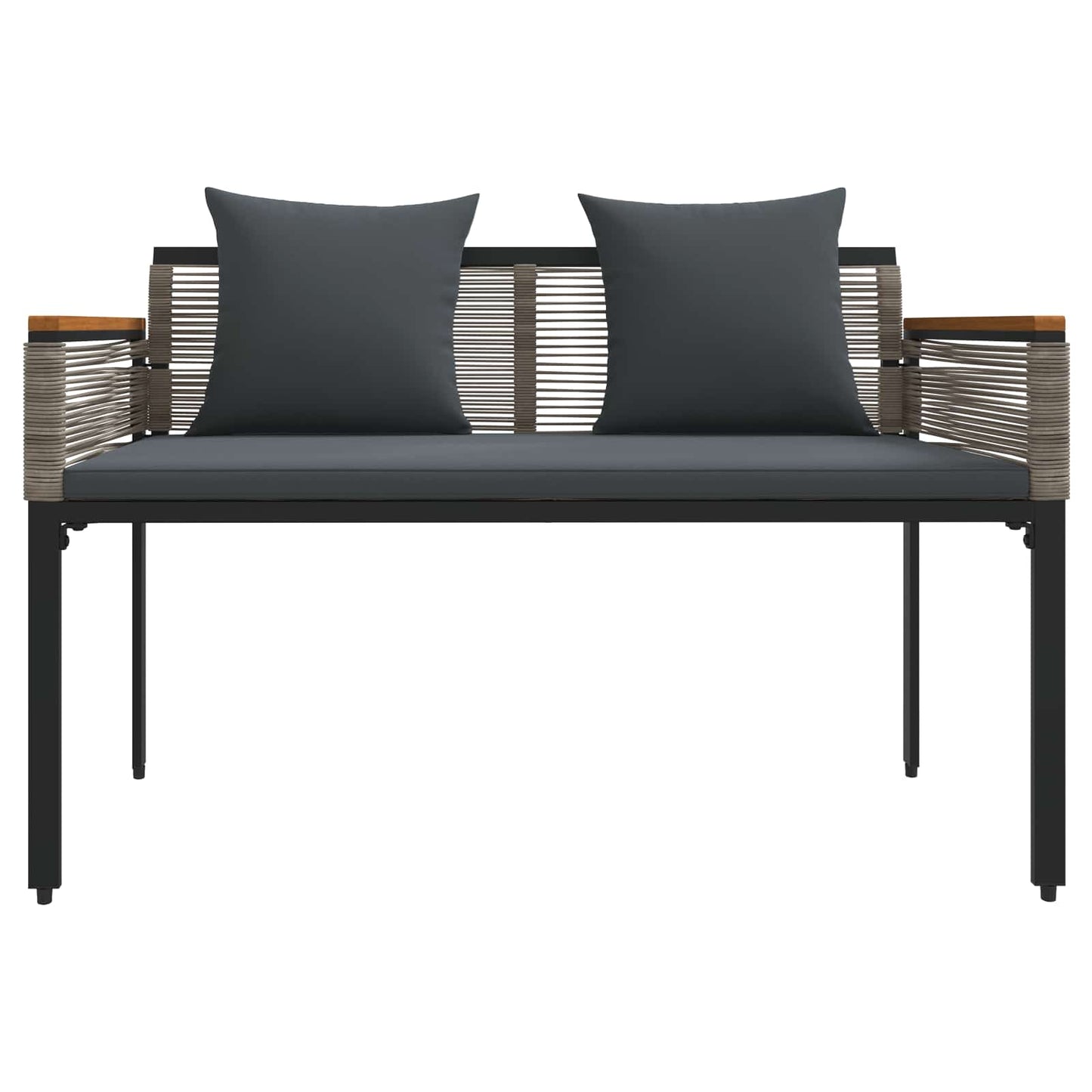 Outdoor Furniture Set Grey and Dark Grey Poly Rattan