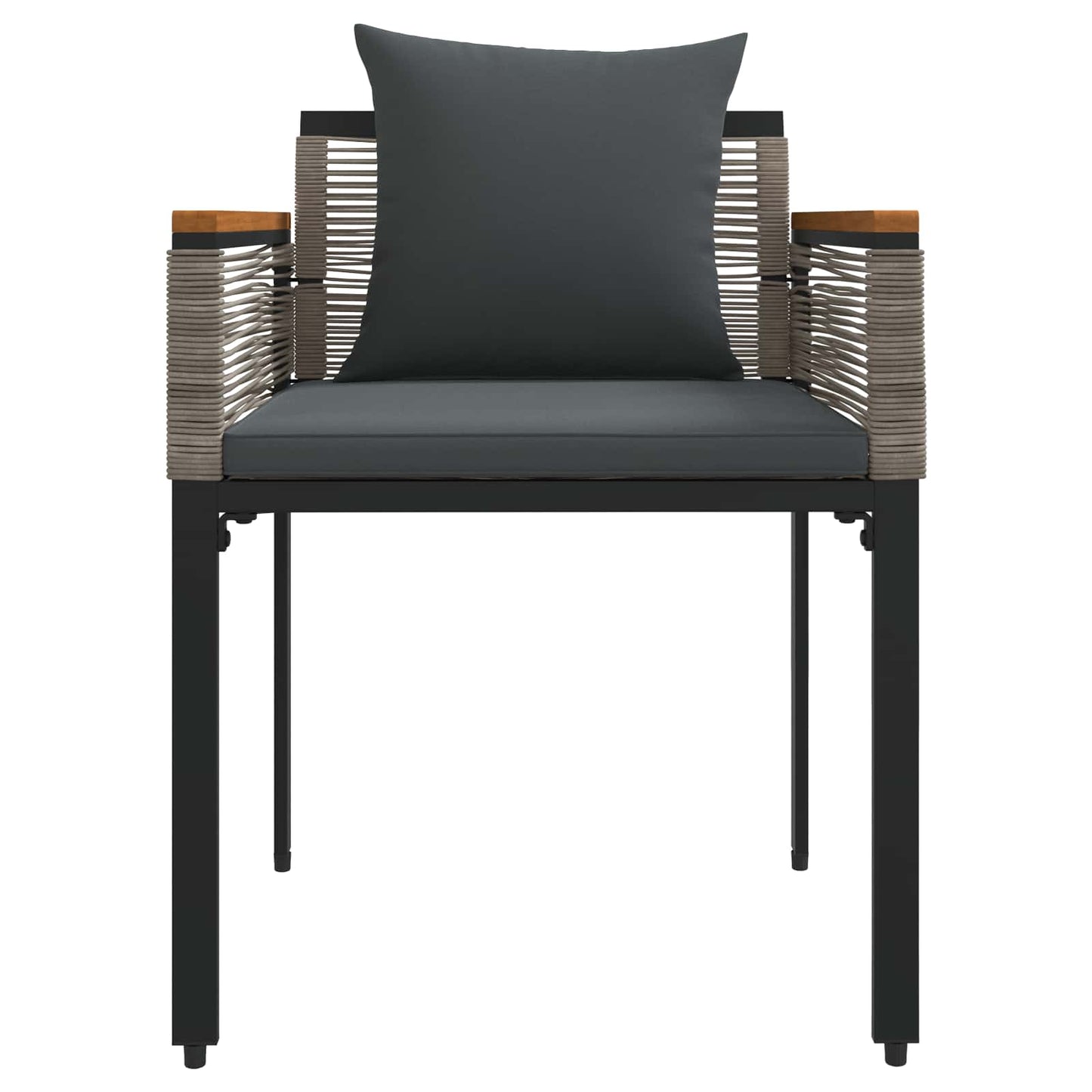 Outdoor Furniture Set Grey and Dark Grey Poly Rattan