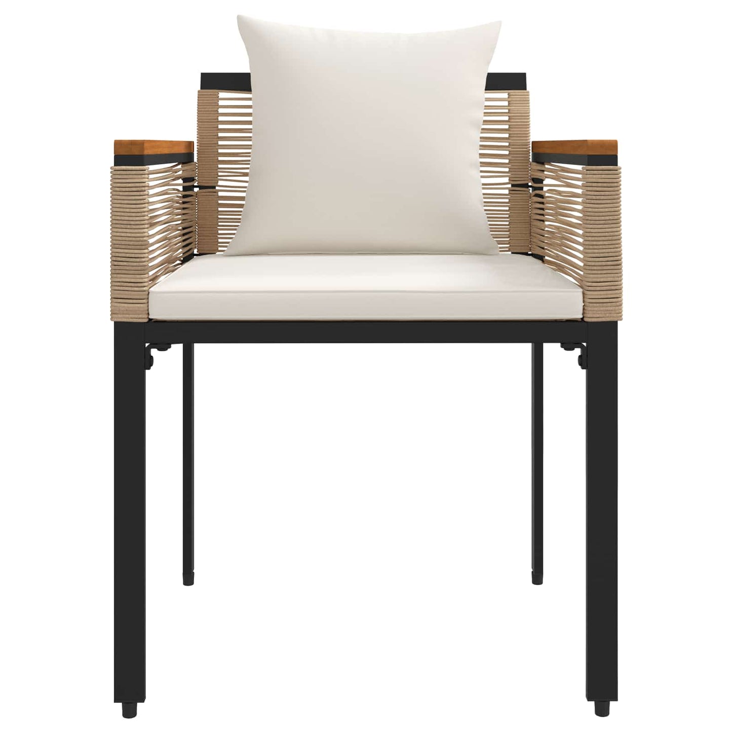 Outdoor Furniture Set Beige and Cream White Poly Rattan