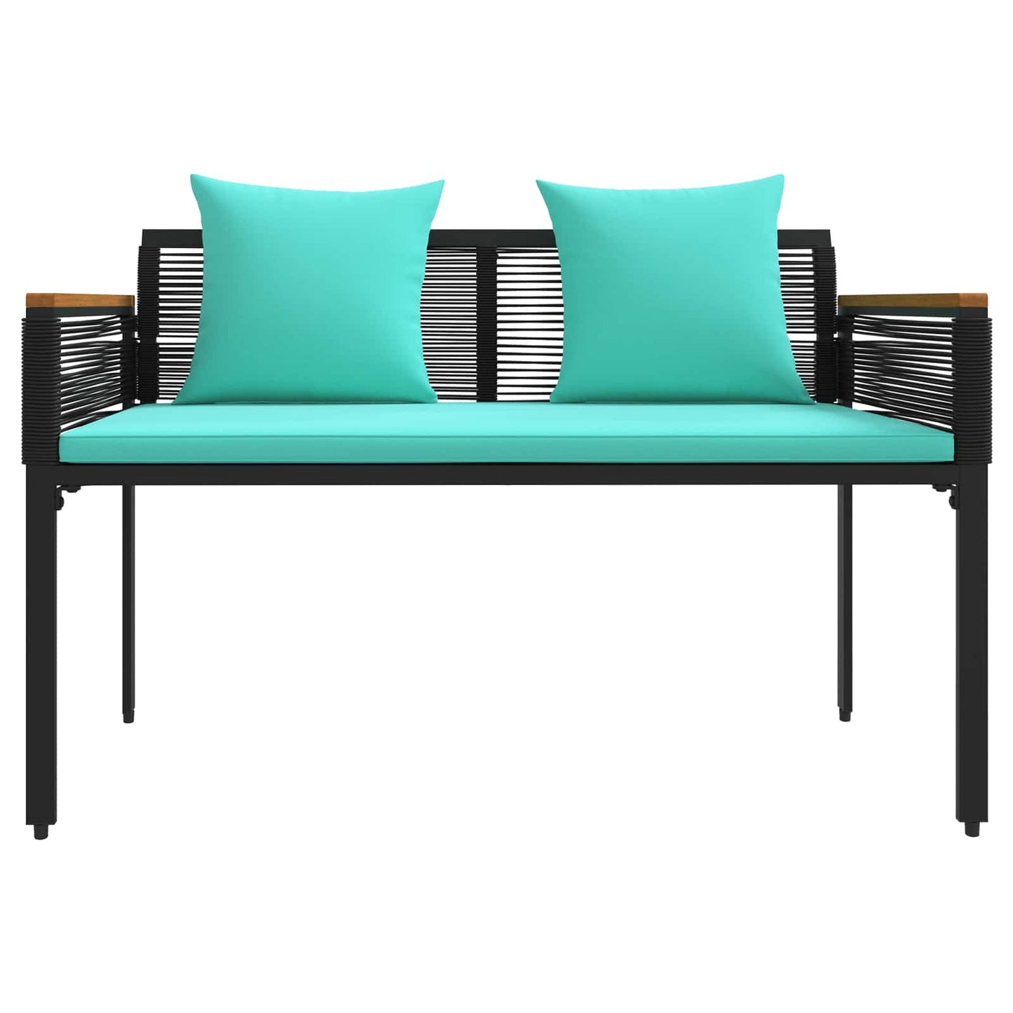 Outdoor Furniture Set Black and Turquoise Poly Rattan