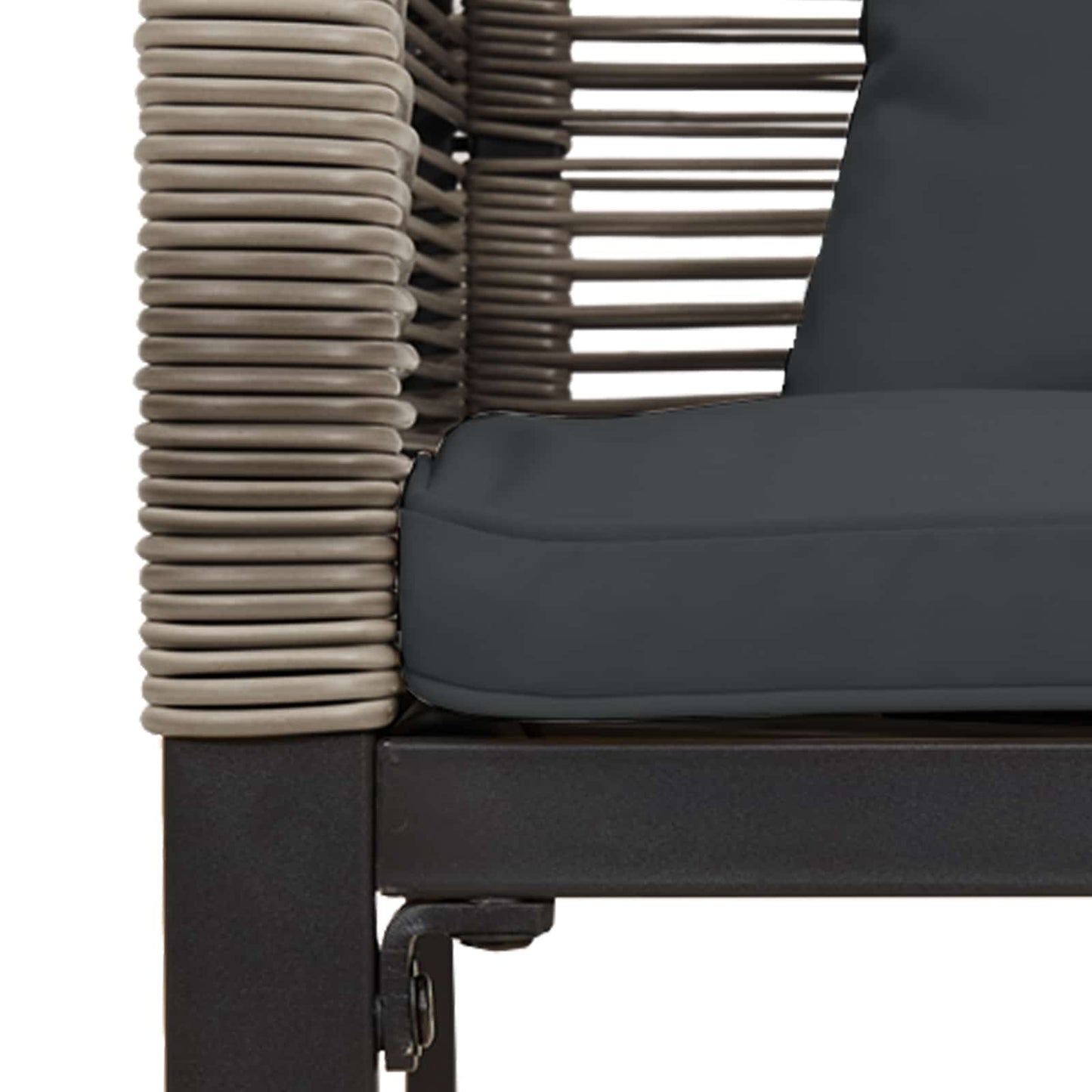 Outdoor Furniture Set 3 pcs Grey and Dark Grey PE Rattan