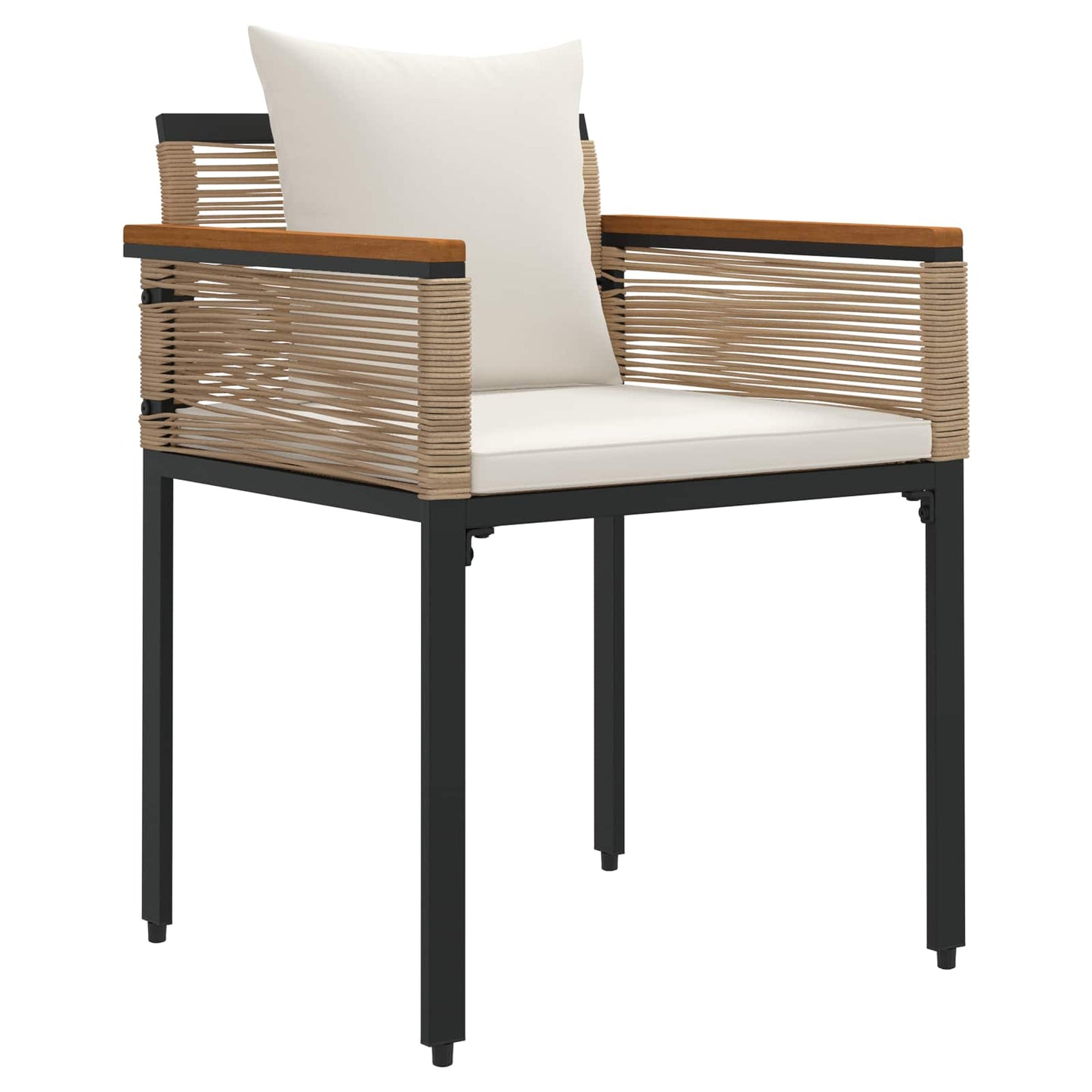 Outdoor Furniture Set Beige and Cream White Poly Rattan