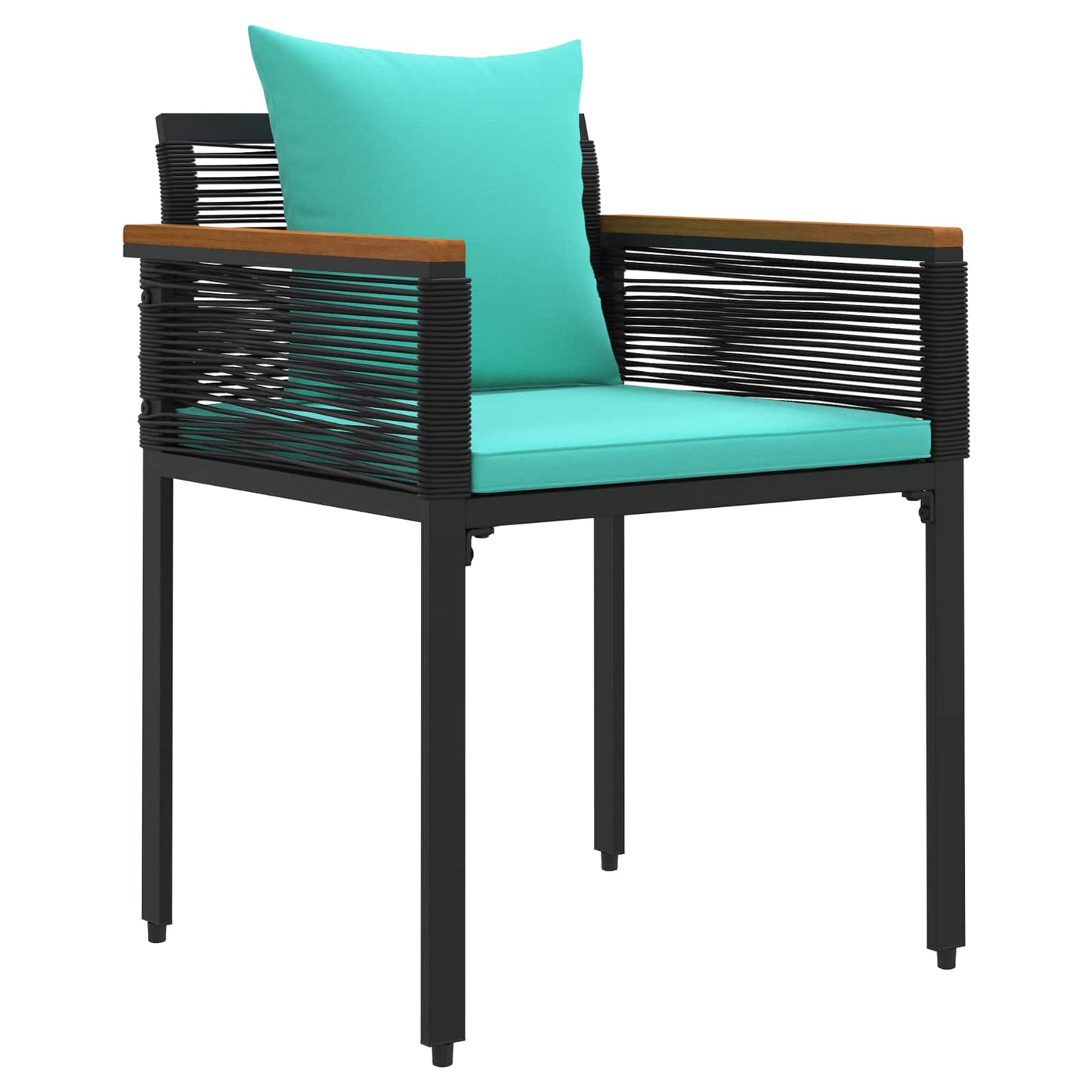 Outdoor Furniture Set Black and Turquoise Poly Rattan