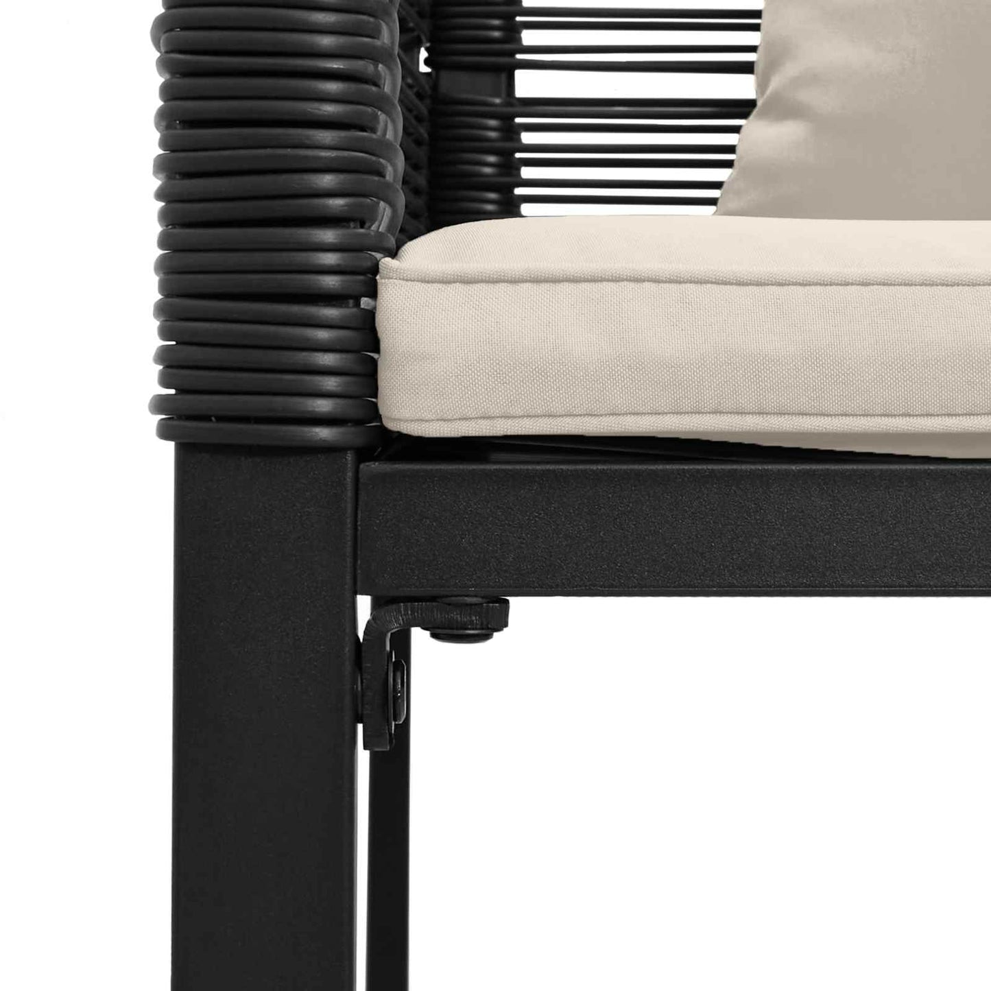 Outdoor Bench Black and Cream White 117 x 54 x 74.5 cm