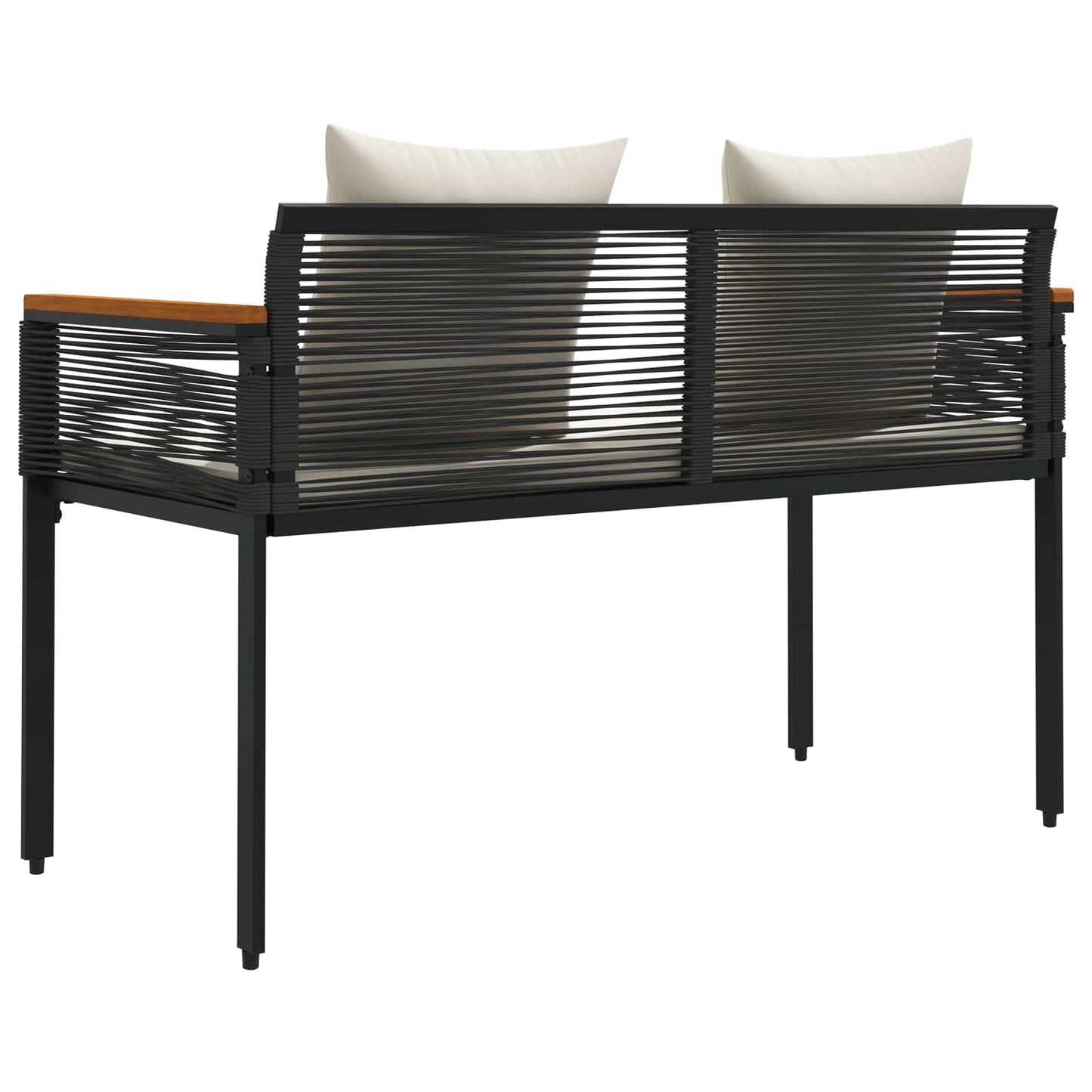Outdoor Bench Black and Cream White 117 x 54 x 74.5 cm