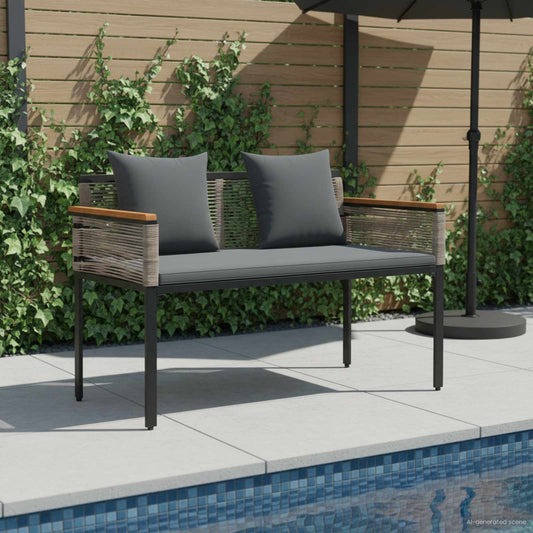 Outdoor Bench 2 -Seater 117 x 54 x 74.5 cm Poly Rattan