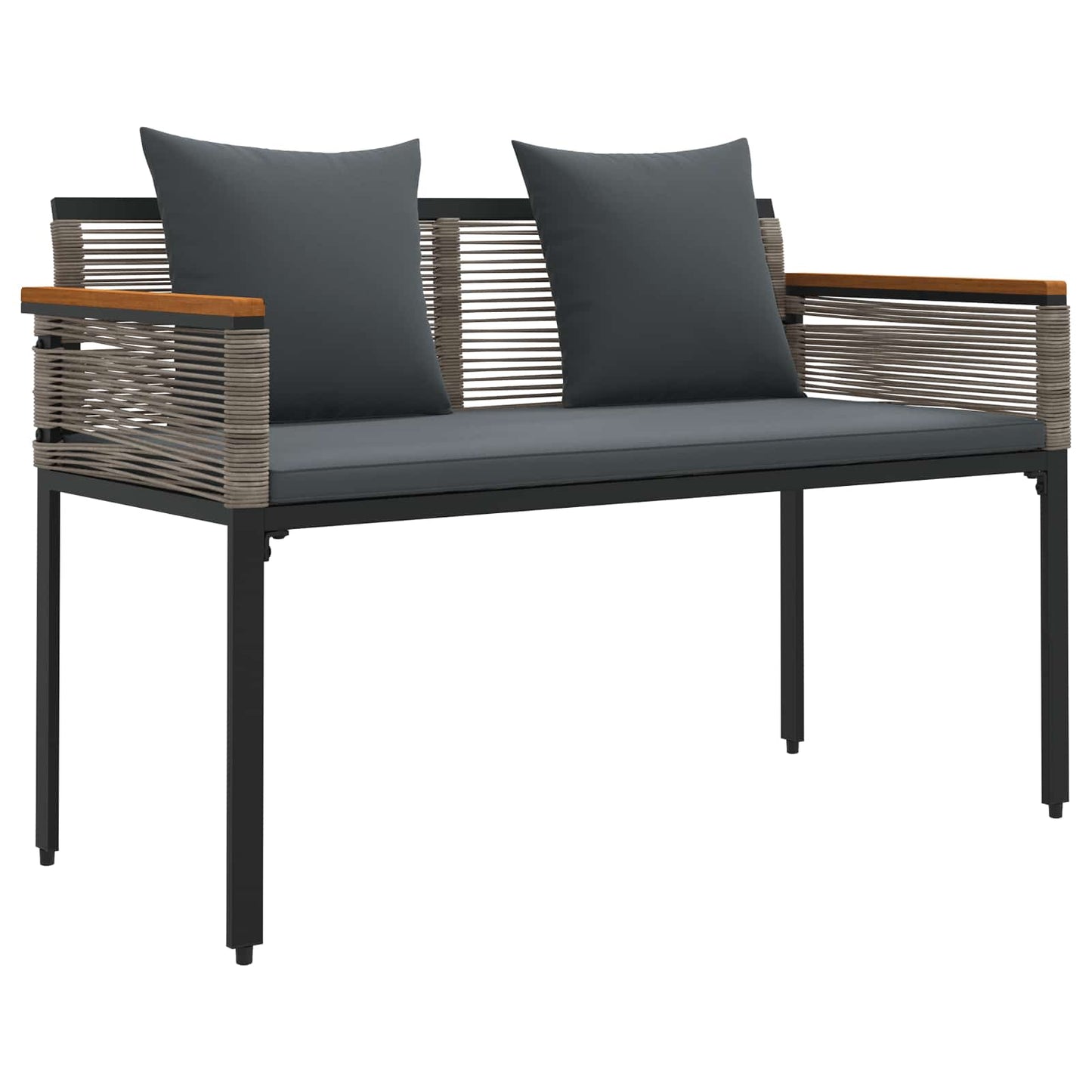 Outdoor Bench Grey and Dark Grey 117 x 54 x 74.5 cm Poly Rattan