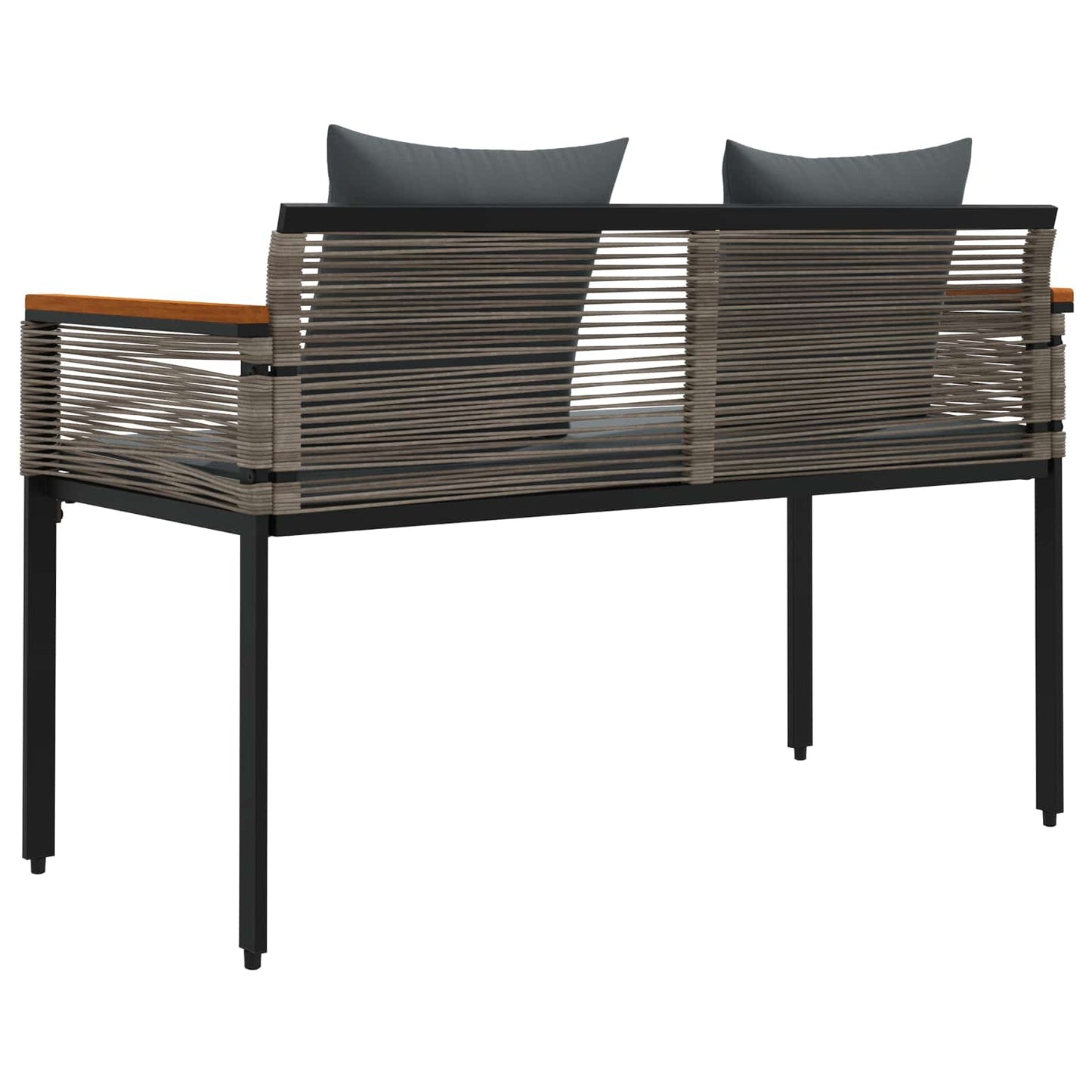 Outdoor Bench Grey and Dark Grey 117 x 54 x 74.5 cm Poly Rattan
