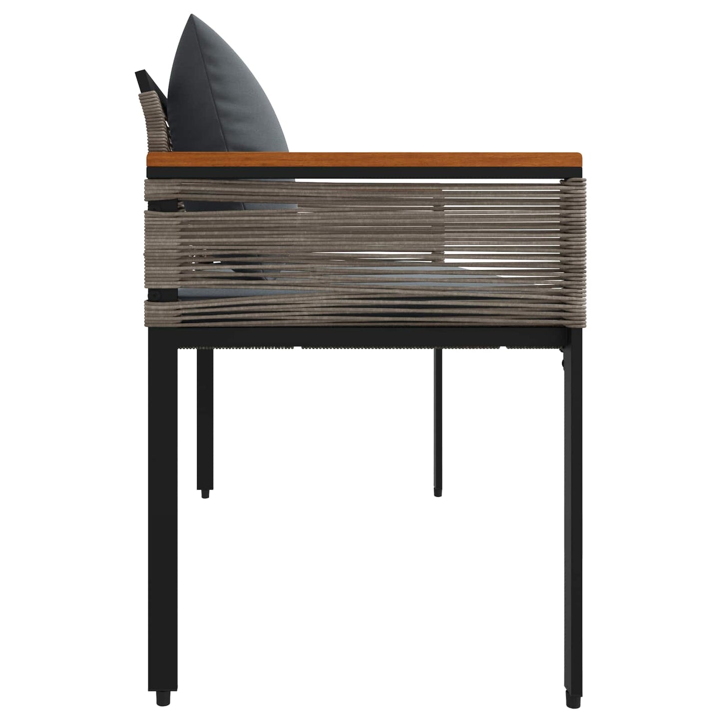 Outdoor Bench Grey and Dark Grey 117 x 54 x 74.5 cm Poly Rattan