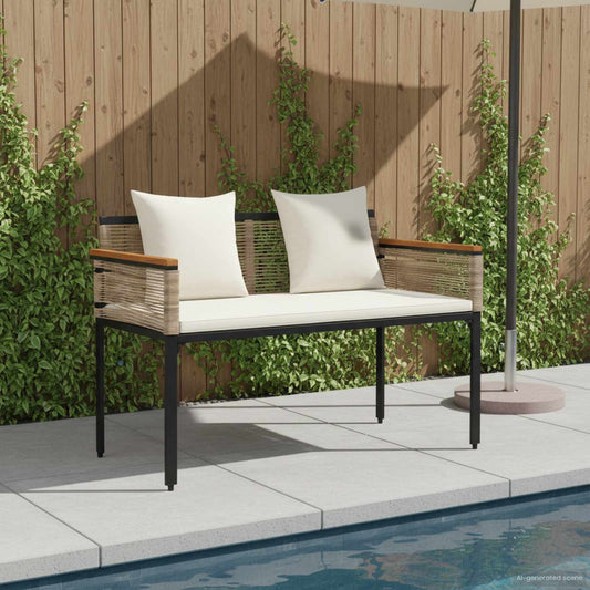 Outdoor Bench 2 -Seater 117 x 54 x 74.5 cm Poly Rattan