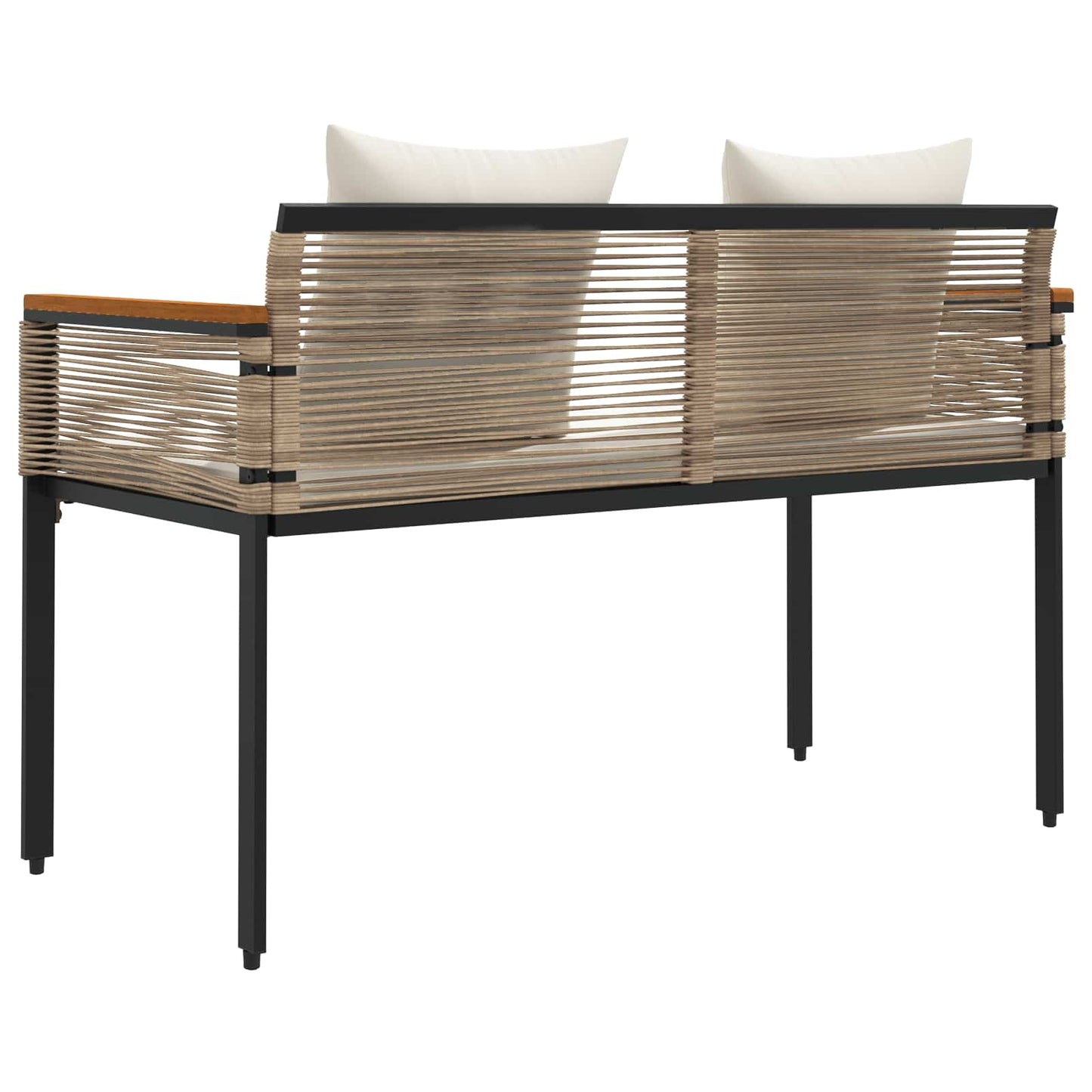 Outdoor Bench Beige and Cream White 117 x 54 x 74.5 cm