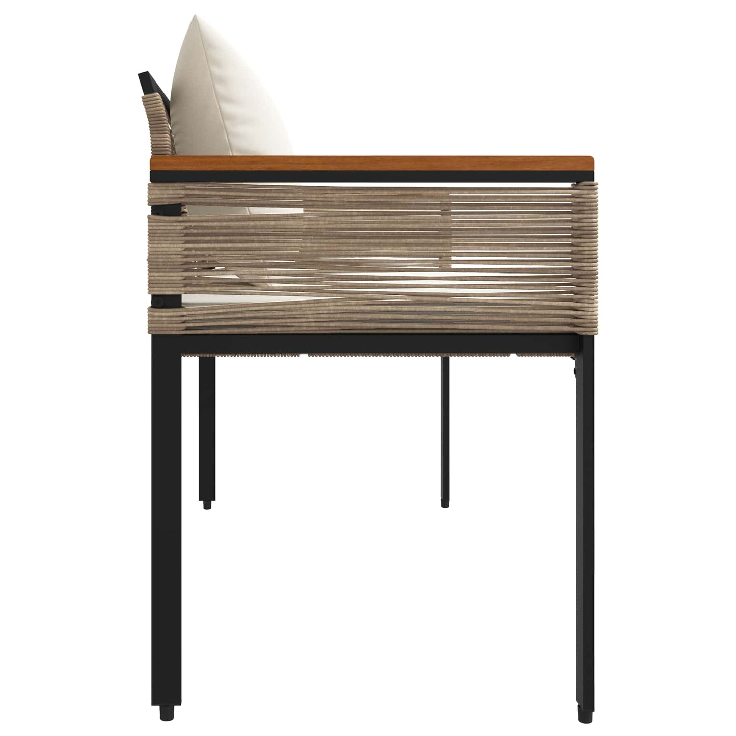 Outdoor Bench Beige and Cream White 117 x 54 x 74.5 cm