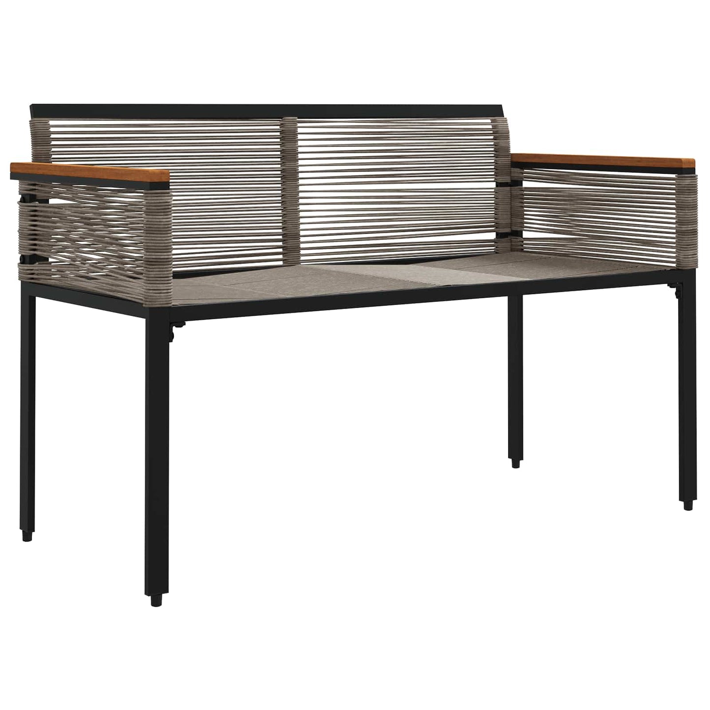 Outdoor Bench Grey and Navy Blue 117 x 54 x 74.5 cm Poly Rattan