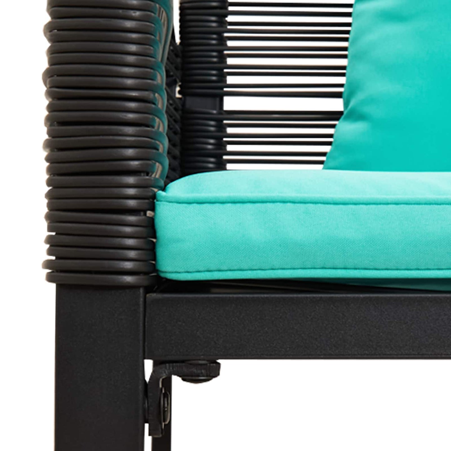 Outdoor Bench Black and Turquoise 117 x 54 x 74.5 cm