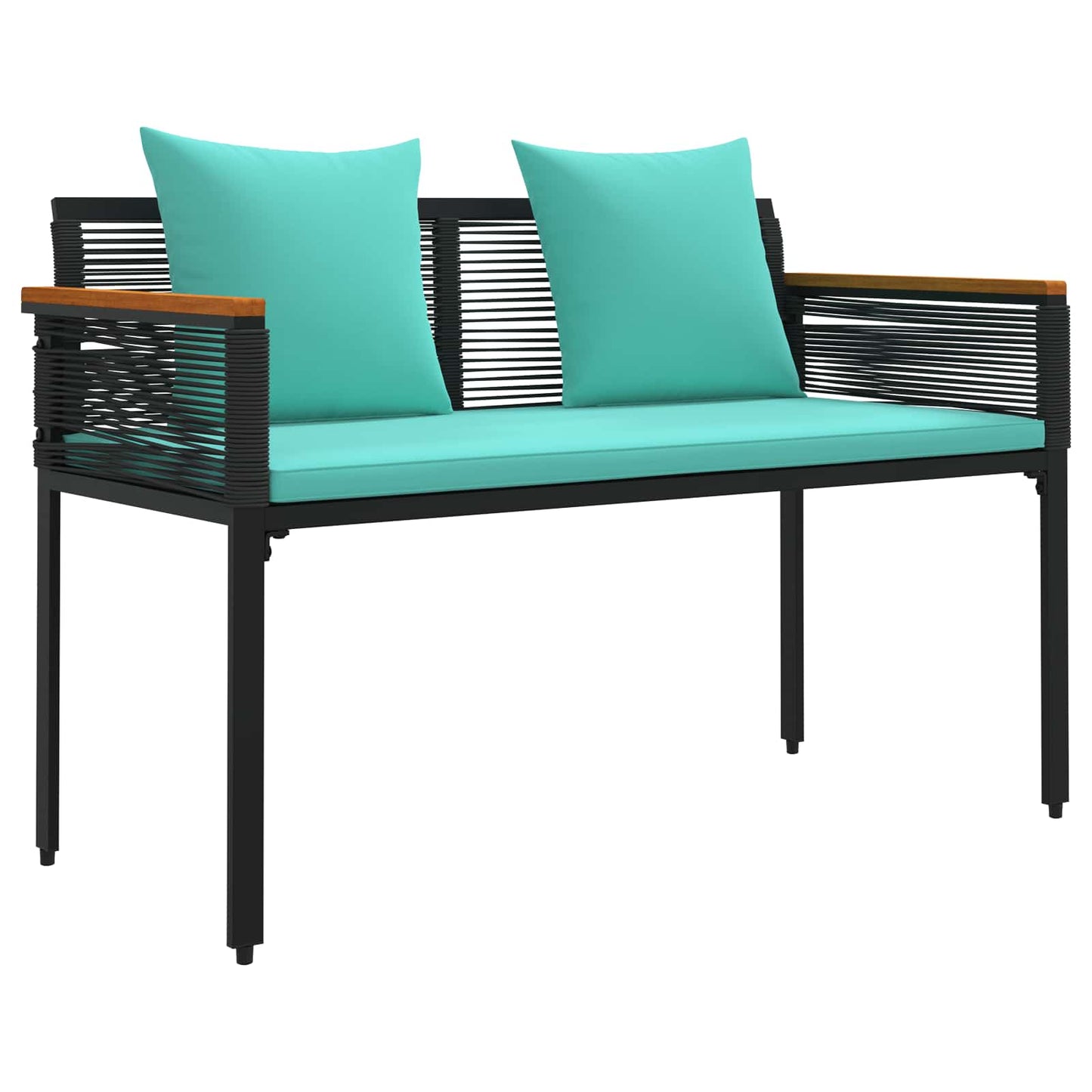 Outdoor Bench Black and Turquoise 117 x 54 x 74.5 cm