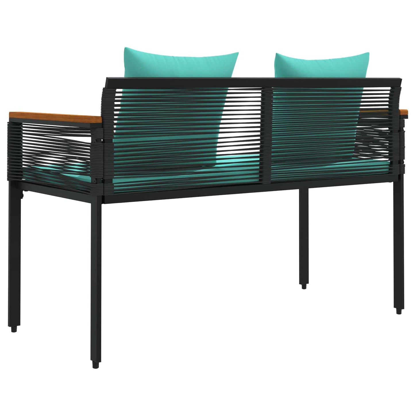 Outdoor Bench Black and Turquoise 117 x 54 x 74.5 cm