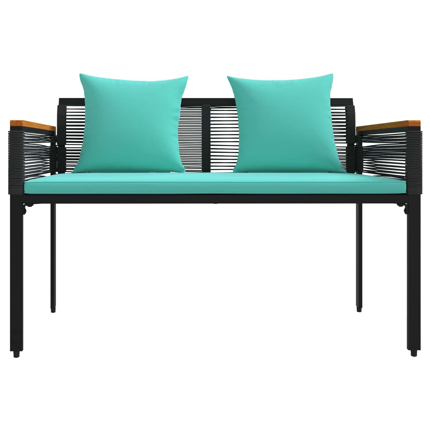 Outdoor Bench Black and Turquoise 117 x 54 x 74.5 cm