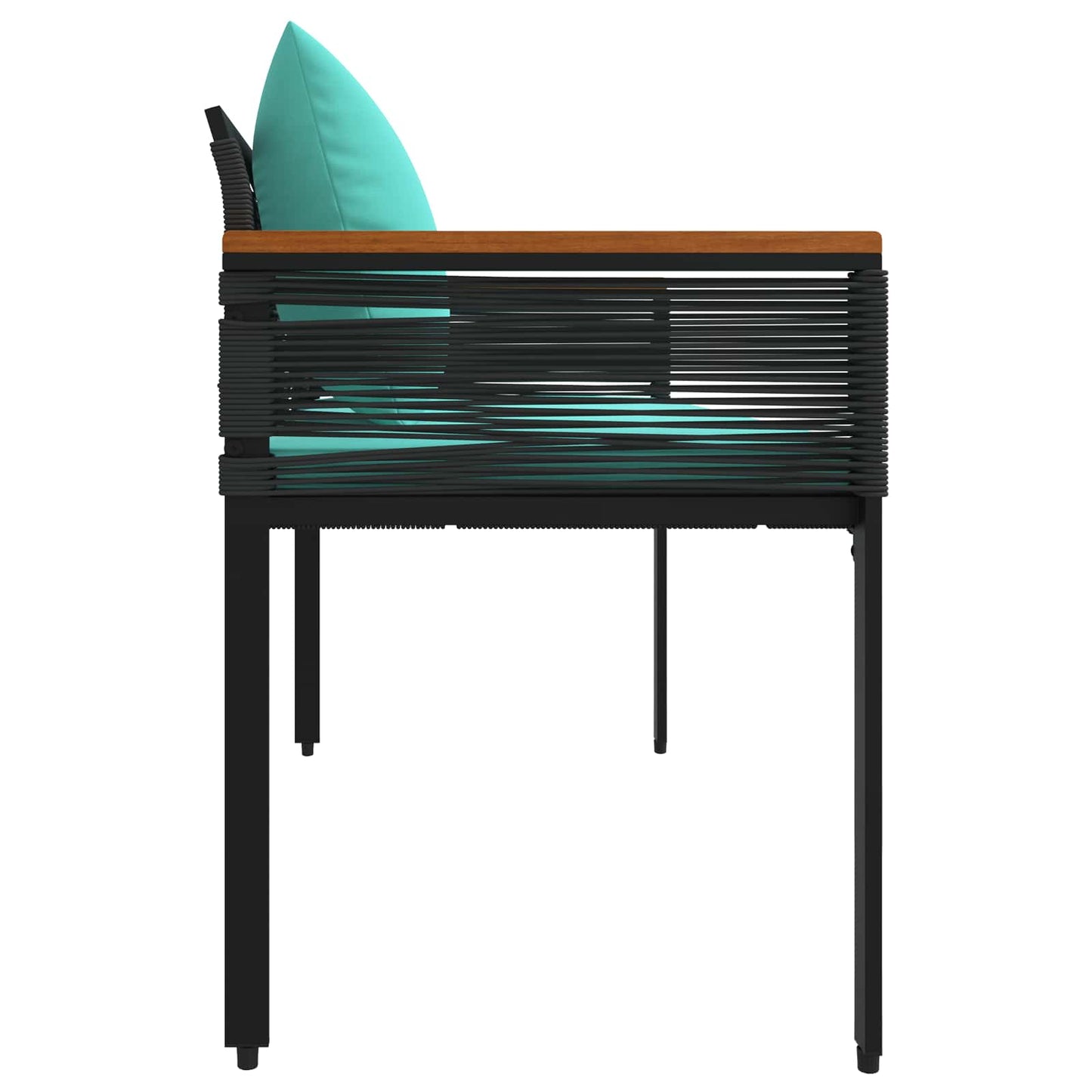 Outdoor Bench Black and Turquoise 117 x 54 x 74.5 cm