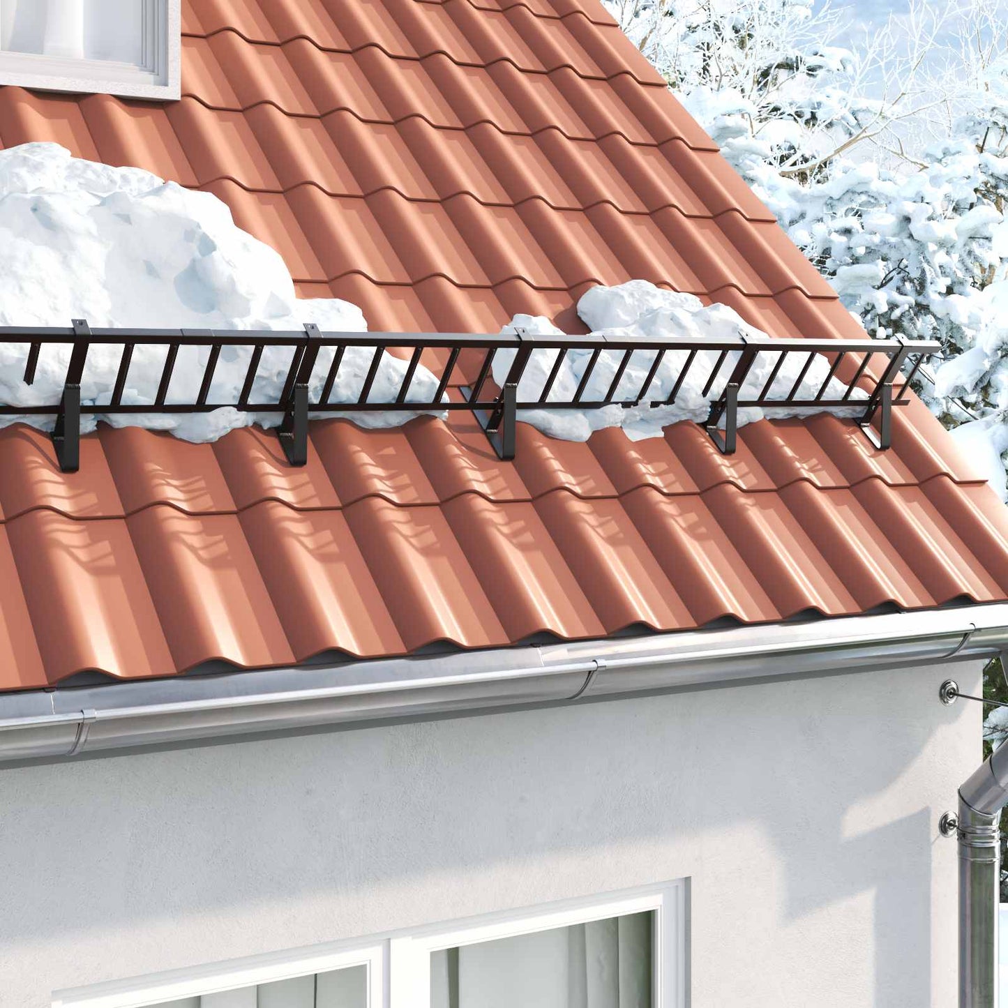 Snow Guard Support 2 pcs Black 29.5 x 3 x 34.5 cm Steel