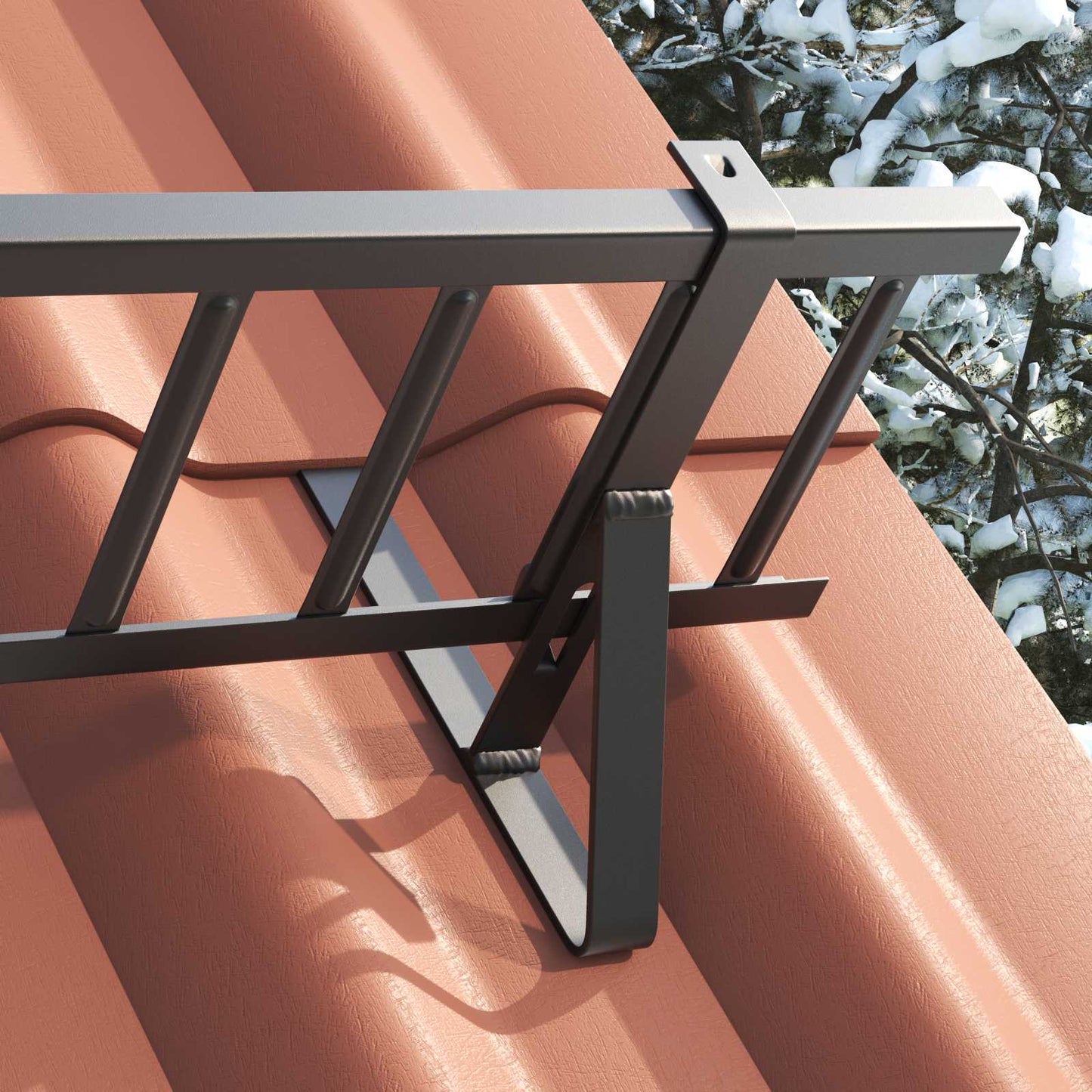 Snow Guard Support 6 pcs Black 29.5 x 3 x 34.5 cm Steel