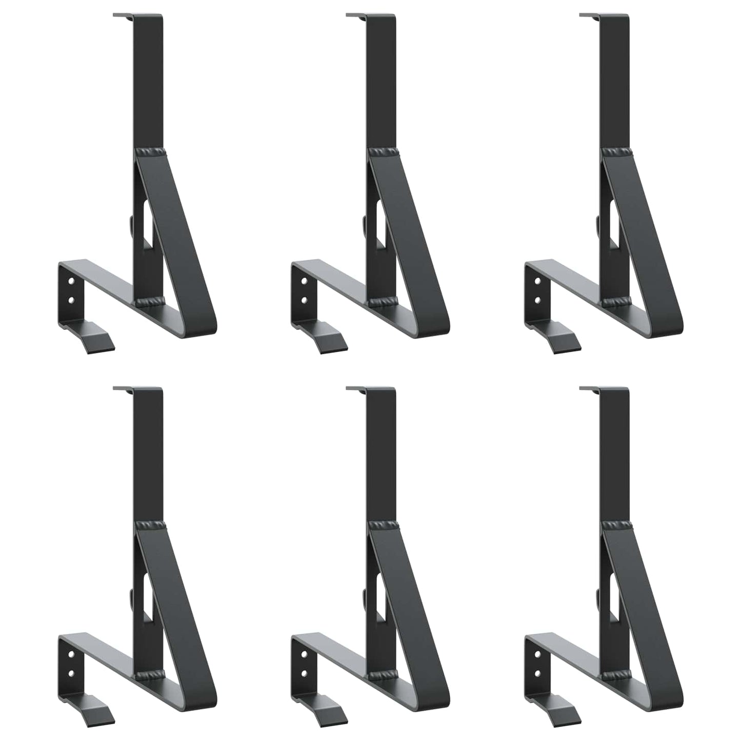 Snow Guard Support 6 pcs Black 29.5 x 3 x 34.5 cm Steel