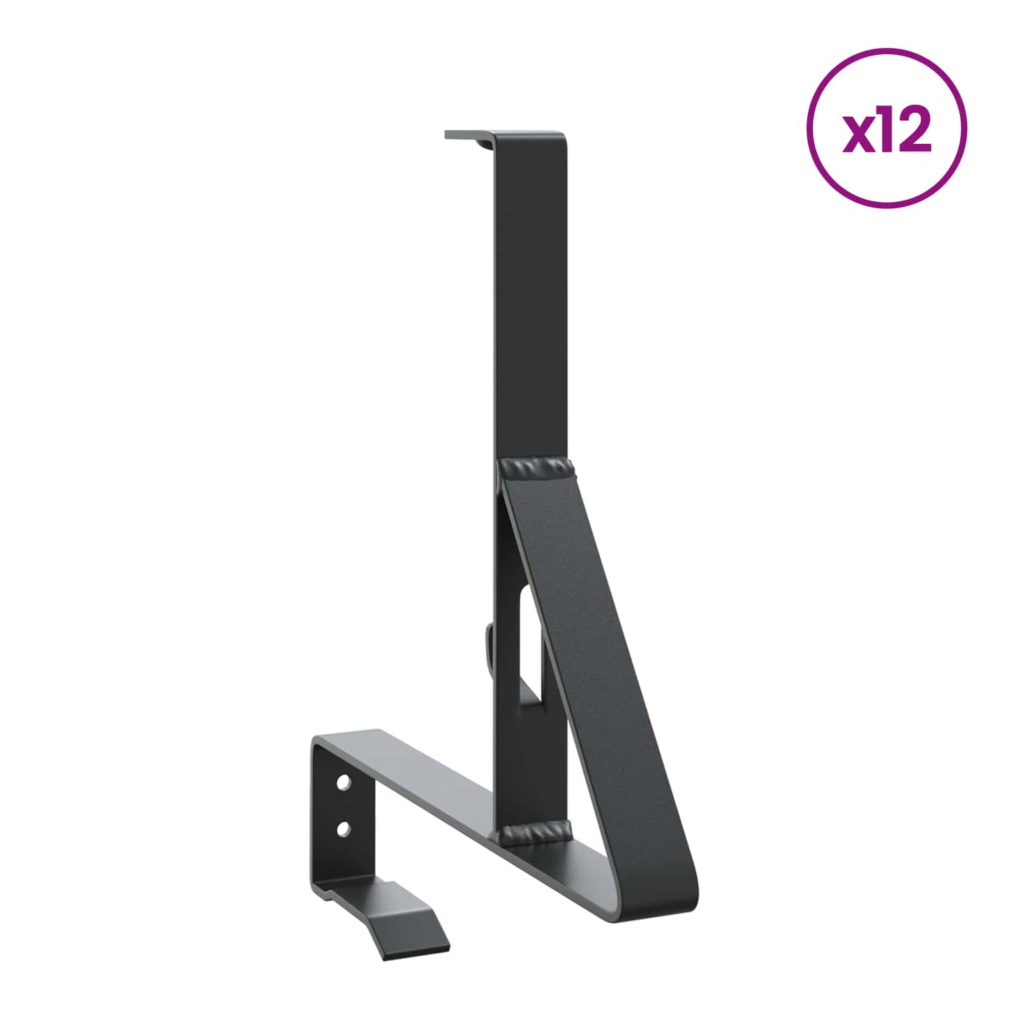 Snow Guard Support 12 pcs Black 29.5 x 3 x 34.5 cm Steel