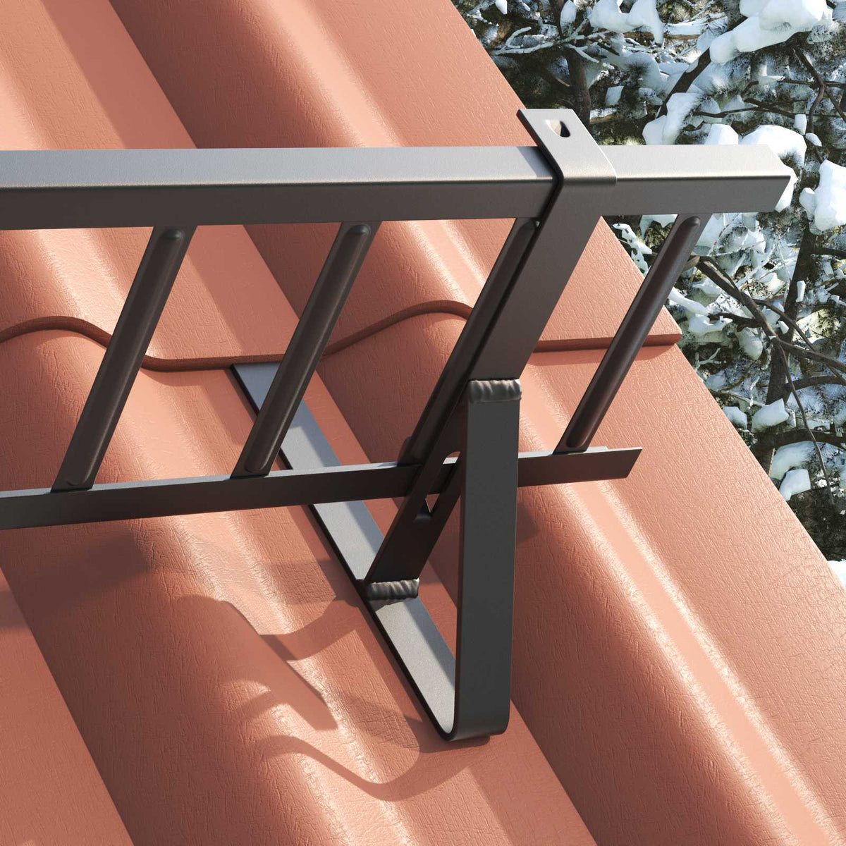 Roof Snow Guard Black 800 x 29.5 x 34.5 cm Steel