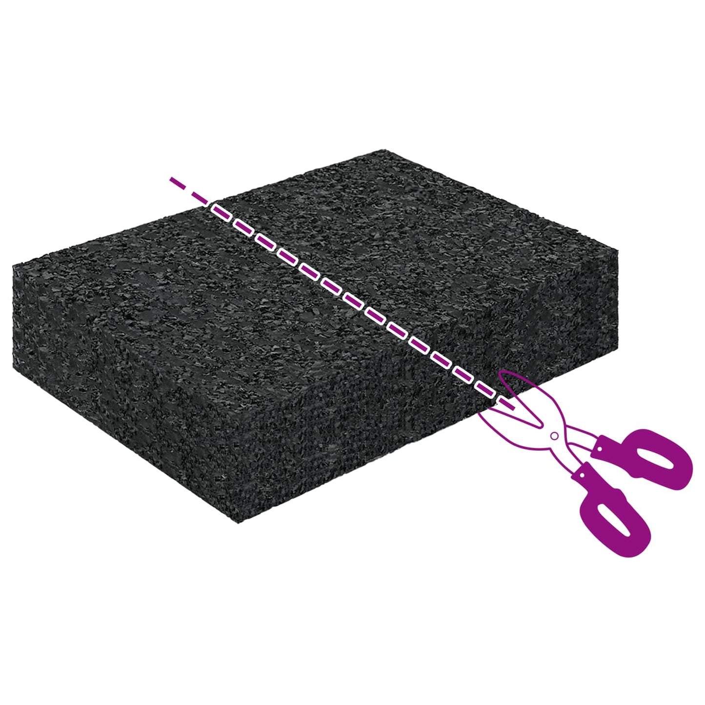 Rubber Granulate Patio Pad 25 pcs Black 9 x 6 x 2 cm Rubber