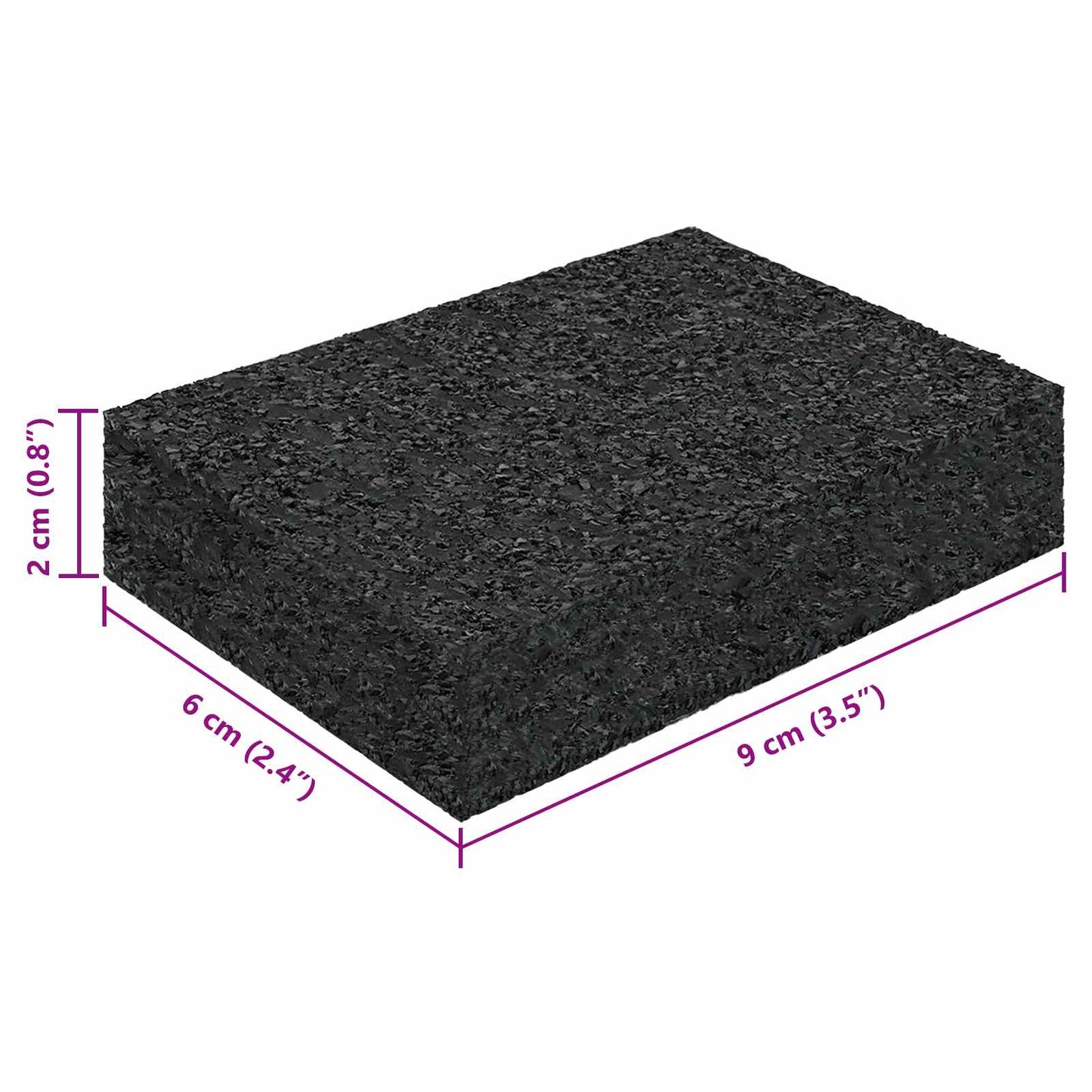 Rubber Granulate Patio Pad 25 pcs Black 9 x 6 x 2 cm Rubber