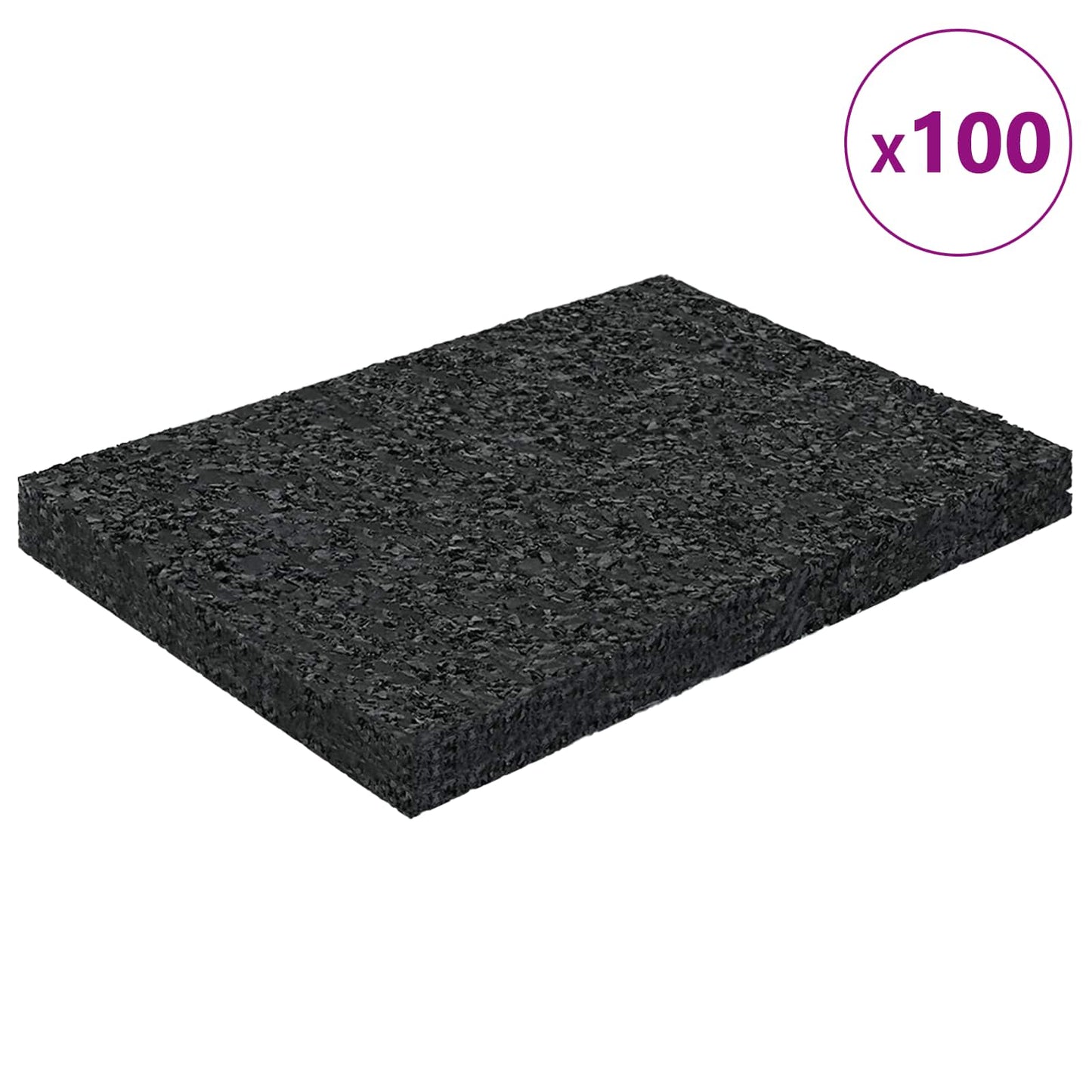 Rubber Granulate Patio Pad Black 6 x 9 x 0.8 cm Rubber