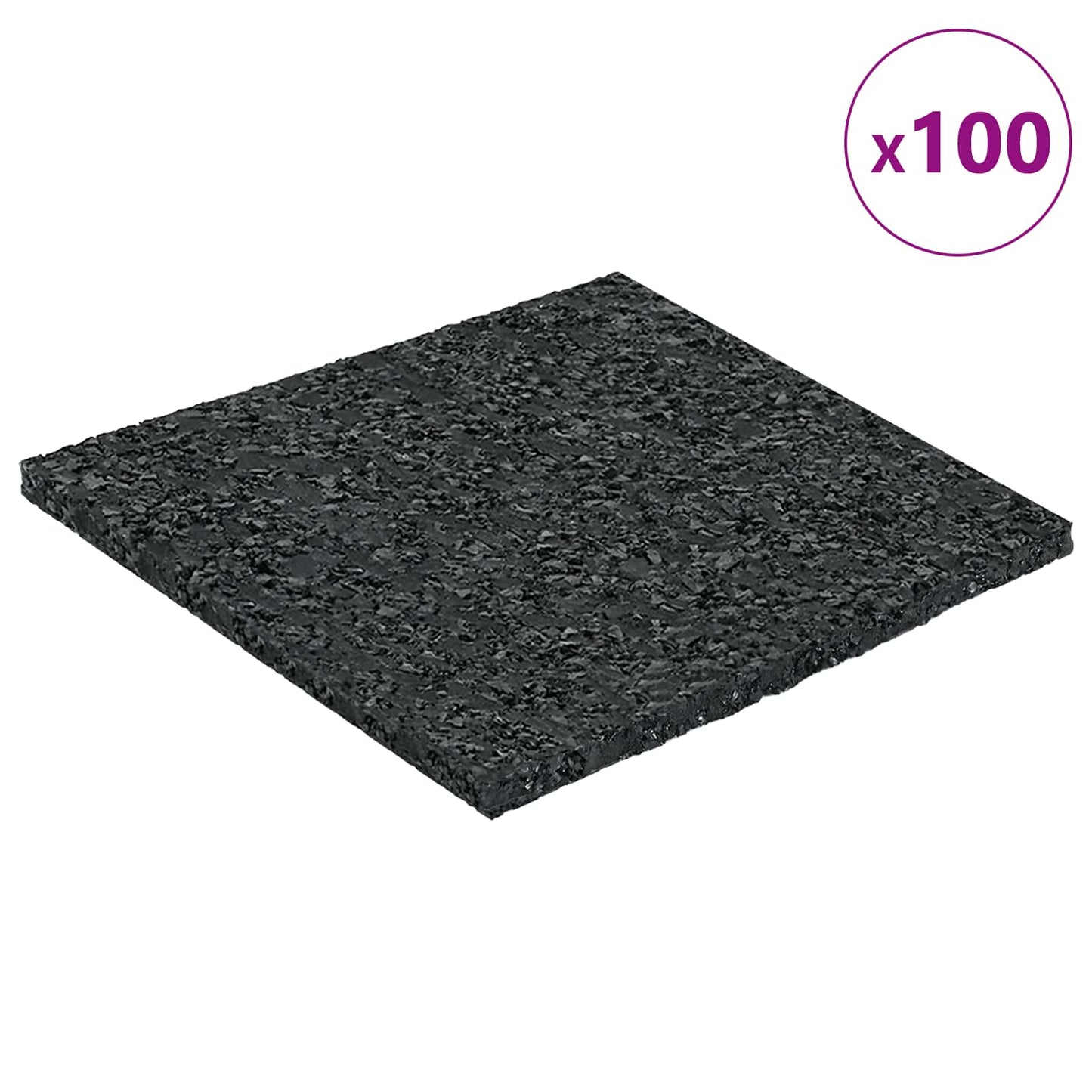 Rubber Granulate Patio Pad Black 9 x 9 x 0.3 cm Rubber