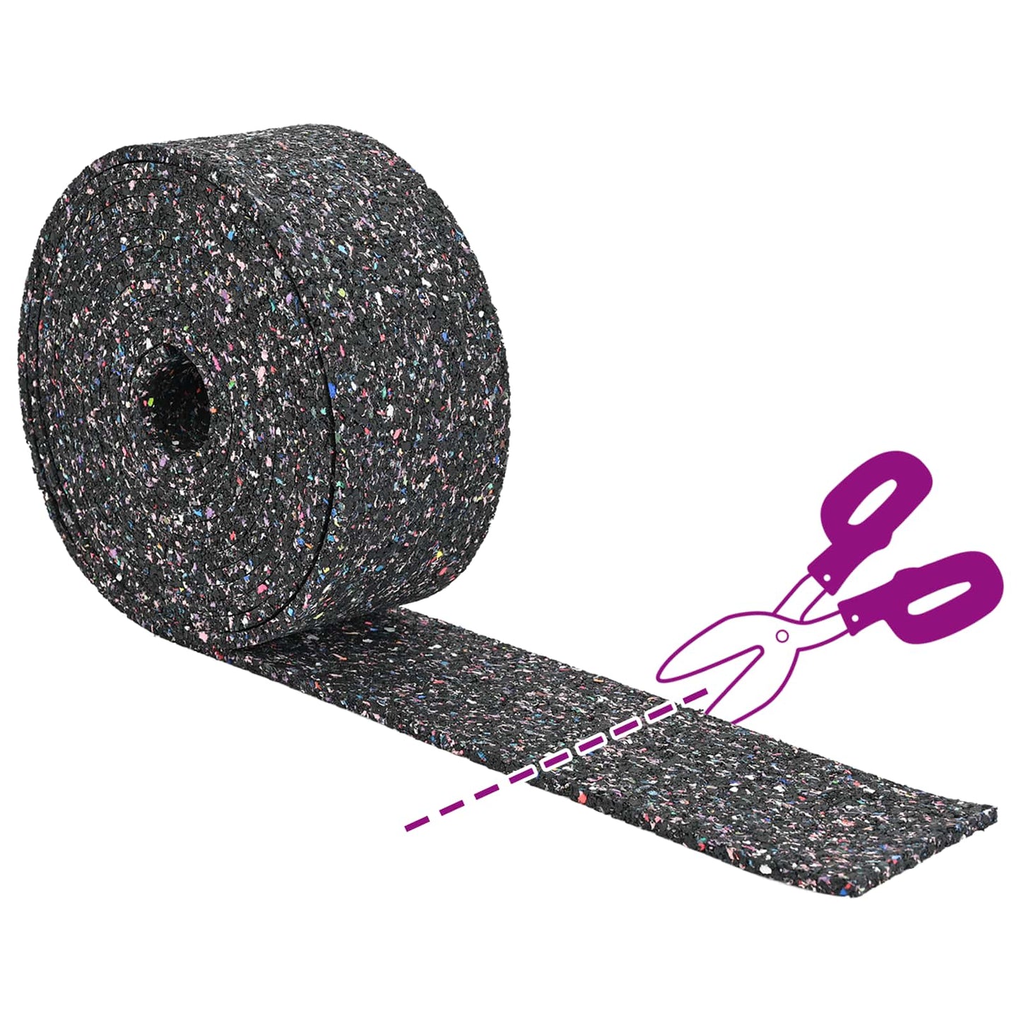 Rubber Granulate Roll Black 1000 x 5 x 0.6 cm Rubber