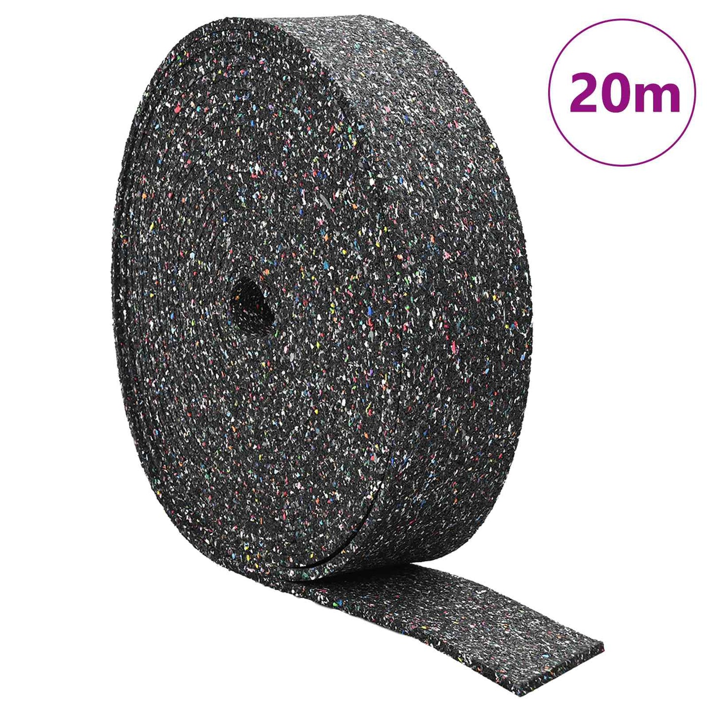 Rubber Granulate Roll Black 2000 x 8 x 0.3 cm Rubber